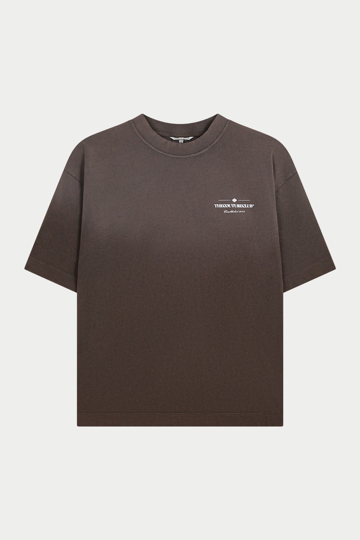 SPRAY WASH COPYRIGHT MULTI GRAPHIC T-SHIRT - BROWN