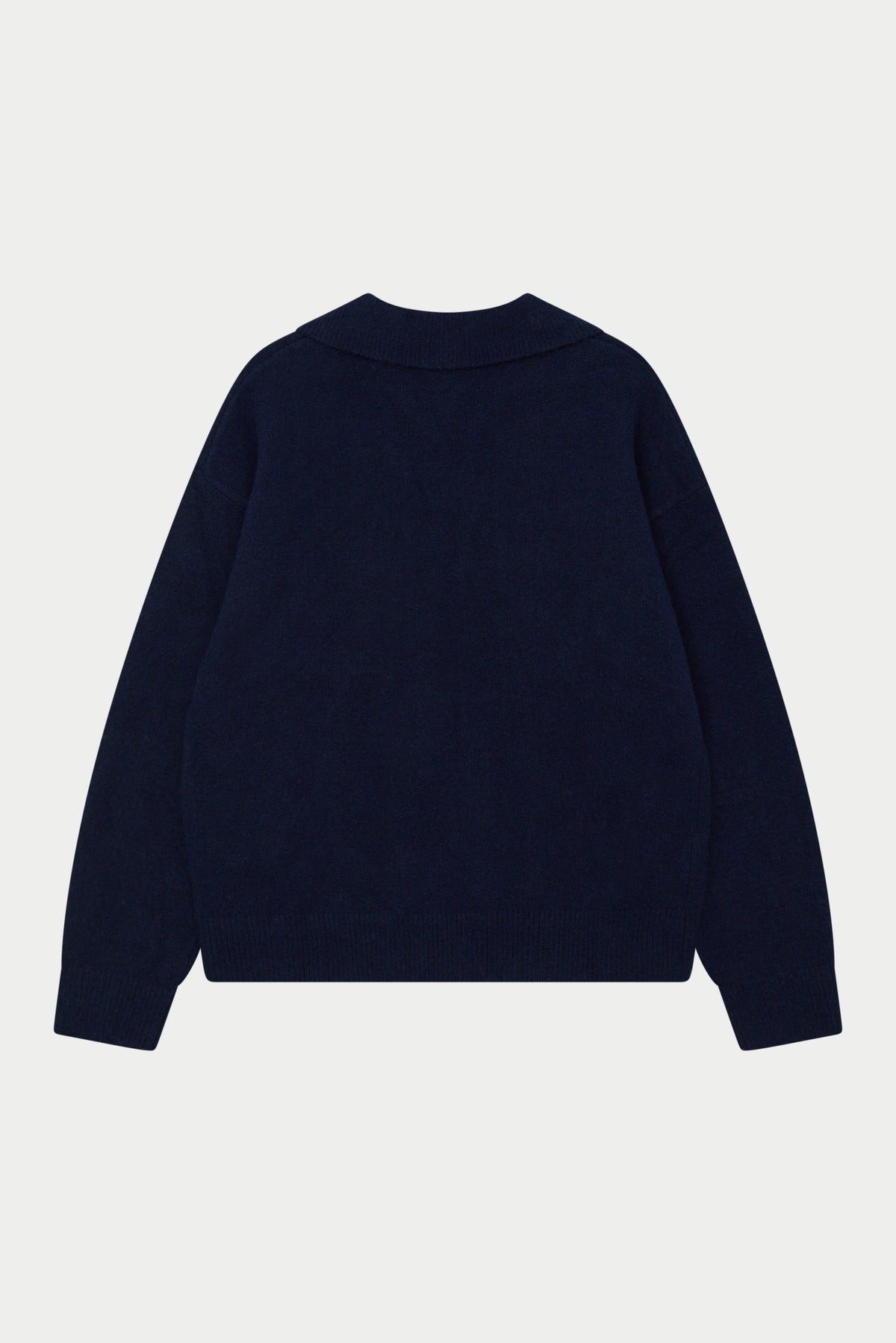 MONOGRAM FLUFFY KNIT POLO - NAVY