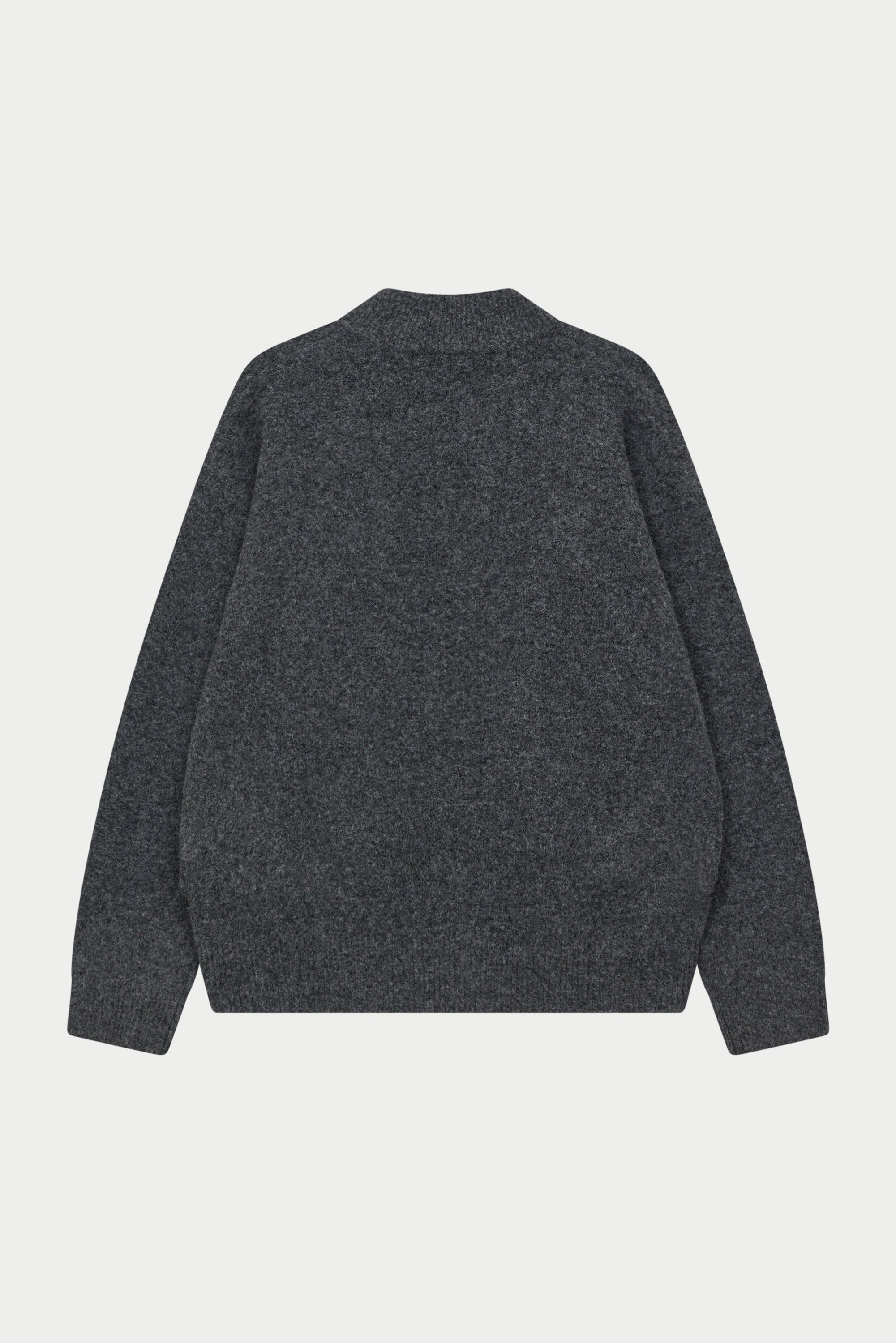 MONOGRAM FLUFFY KNIT ZIP THROUGH - CHARCOAL
