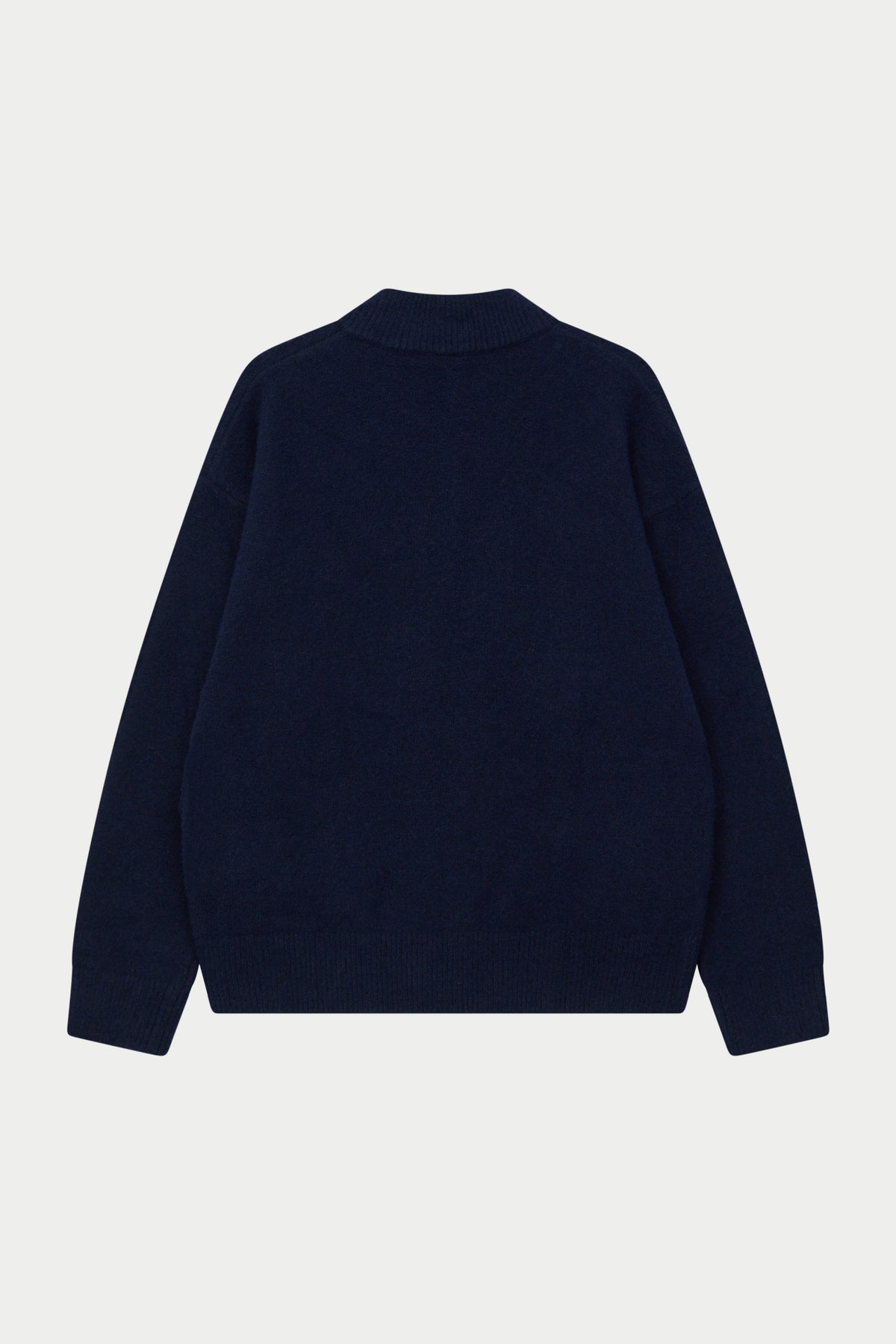 MONOGRAM FLUFFY KNIT ZIP THROUGH - NAVY