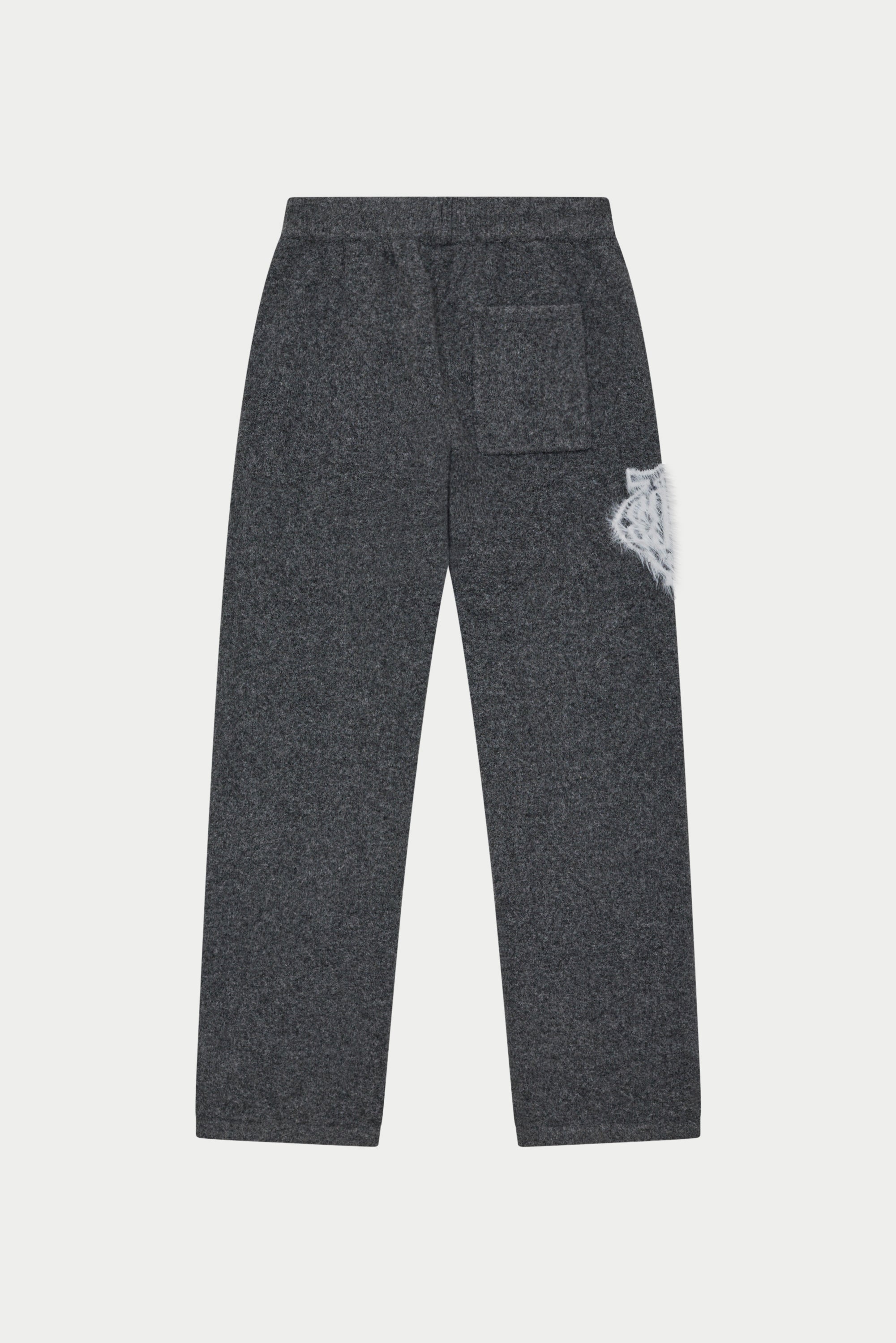 MONOGRAM FLUFFY KNIT JOGGERS - CHARCOAL