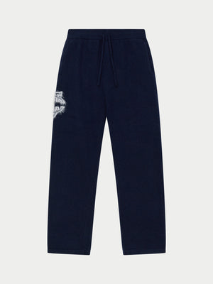MONOGRAM FLUFFY KNIT JOGGERS - NAVY