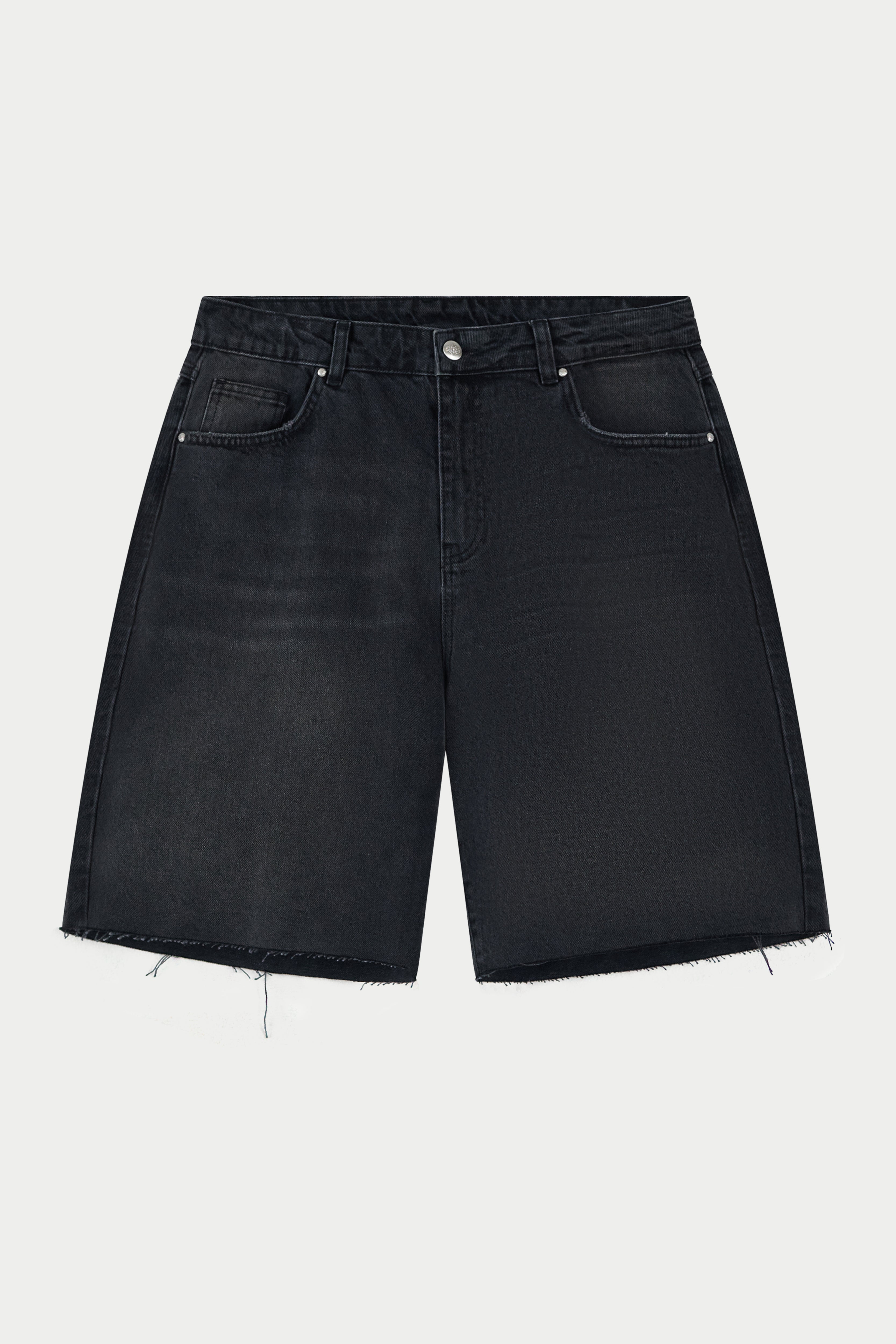 DENIM RAW EDGE SHORTS - BLACK WASH