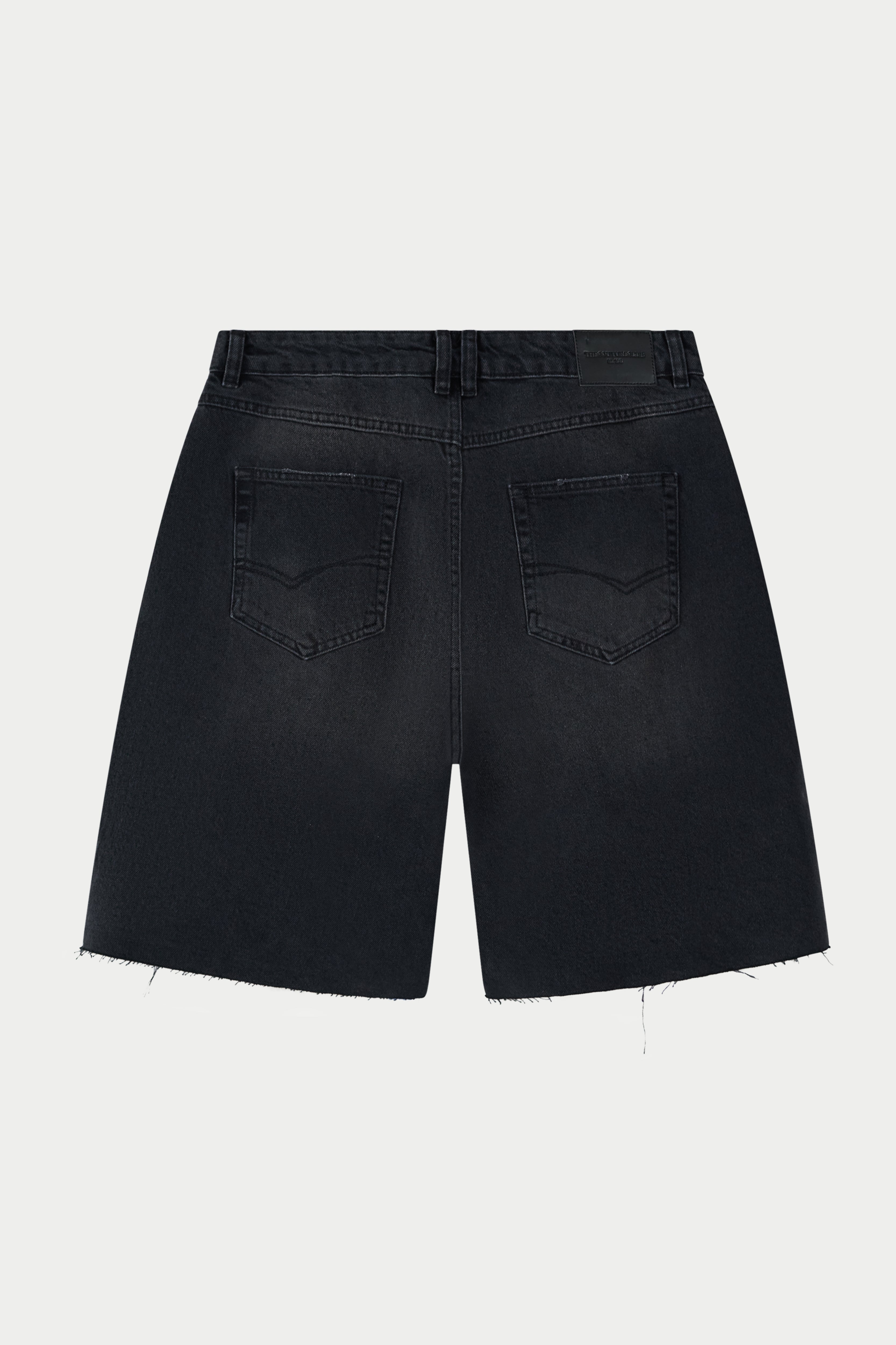 DENIM RAW EDGE SHORTS - BLACK WASH