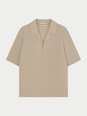 TEXTURED REVERE SHIRT - STONE