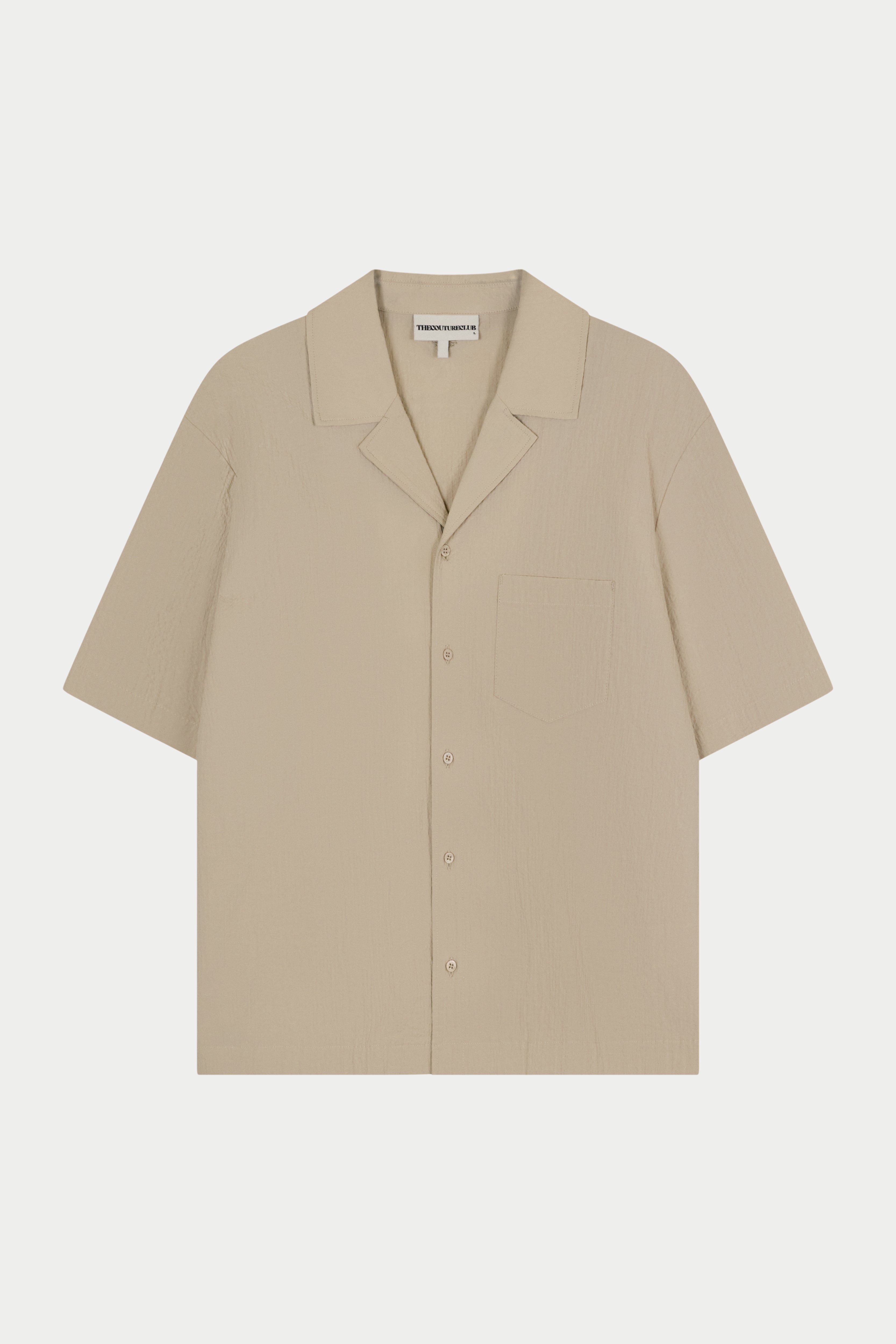 TEXTURED REVERE SHIRT - STONE