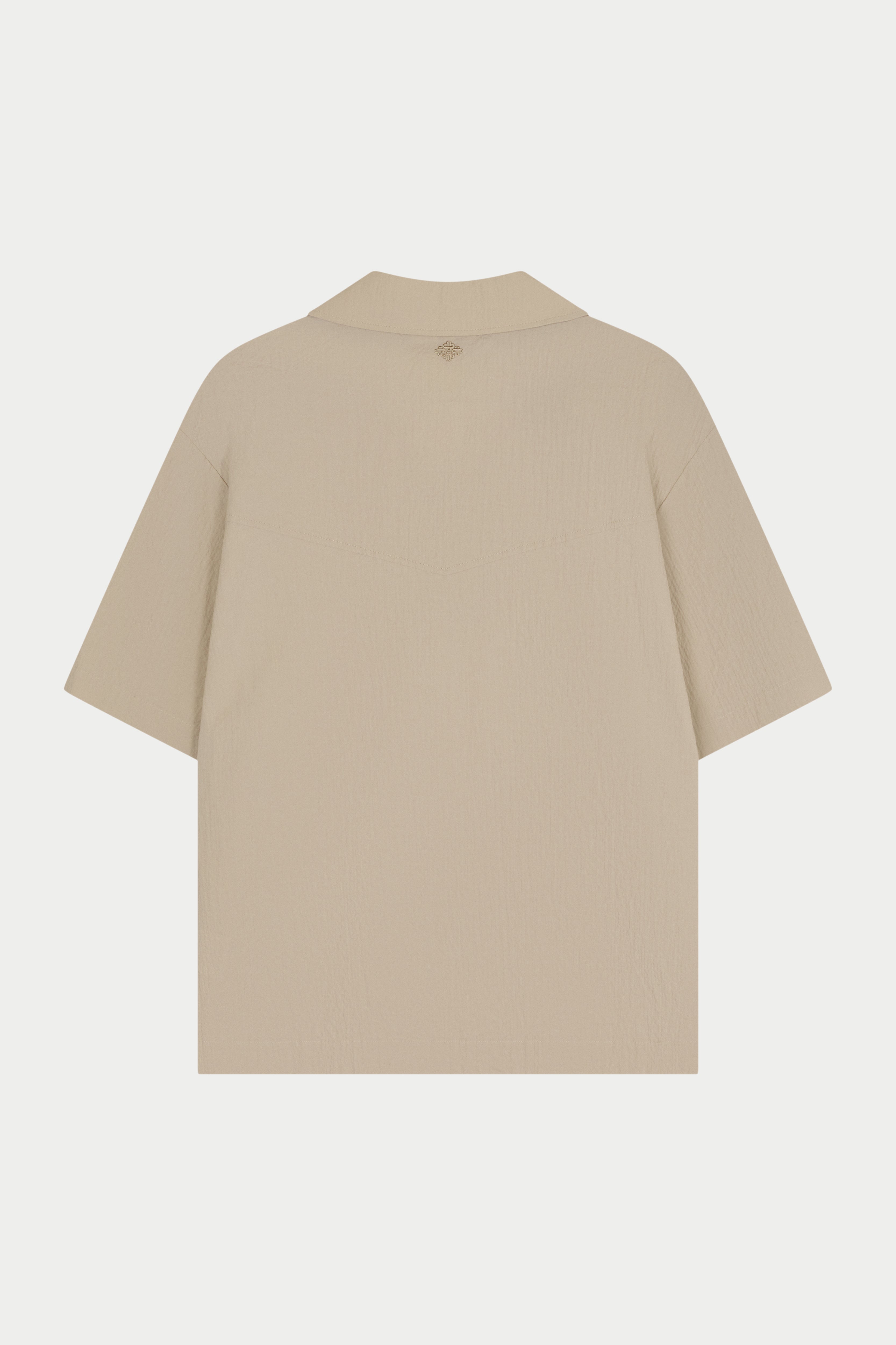 TEXTURED REVERE SHIRT - STONE