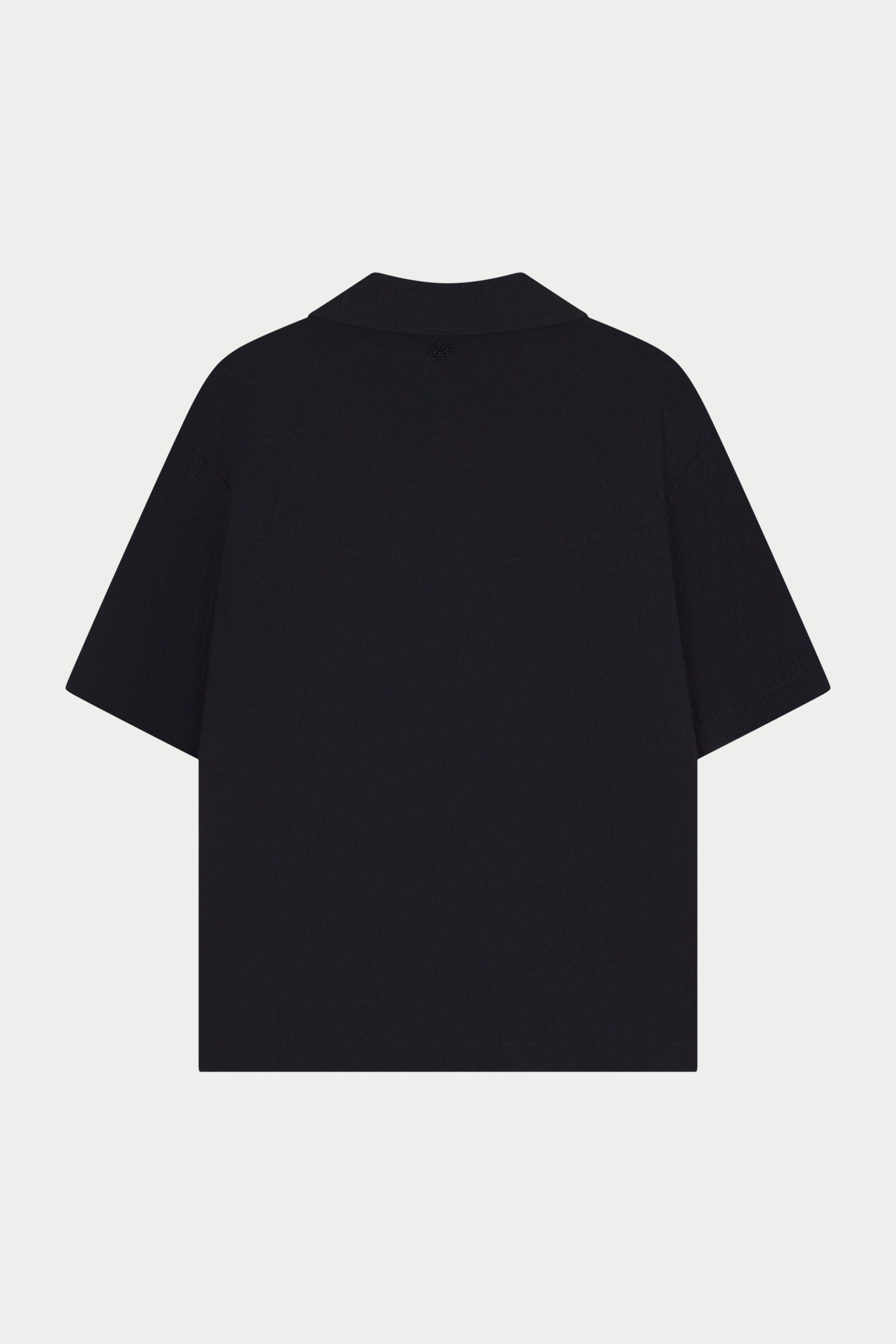 TEXTURED REVERE SHIRT - BLACK