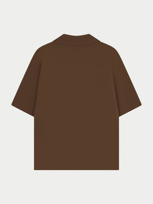 TEXTURED REVERE SHIRT - BROWN