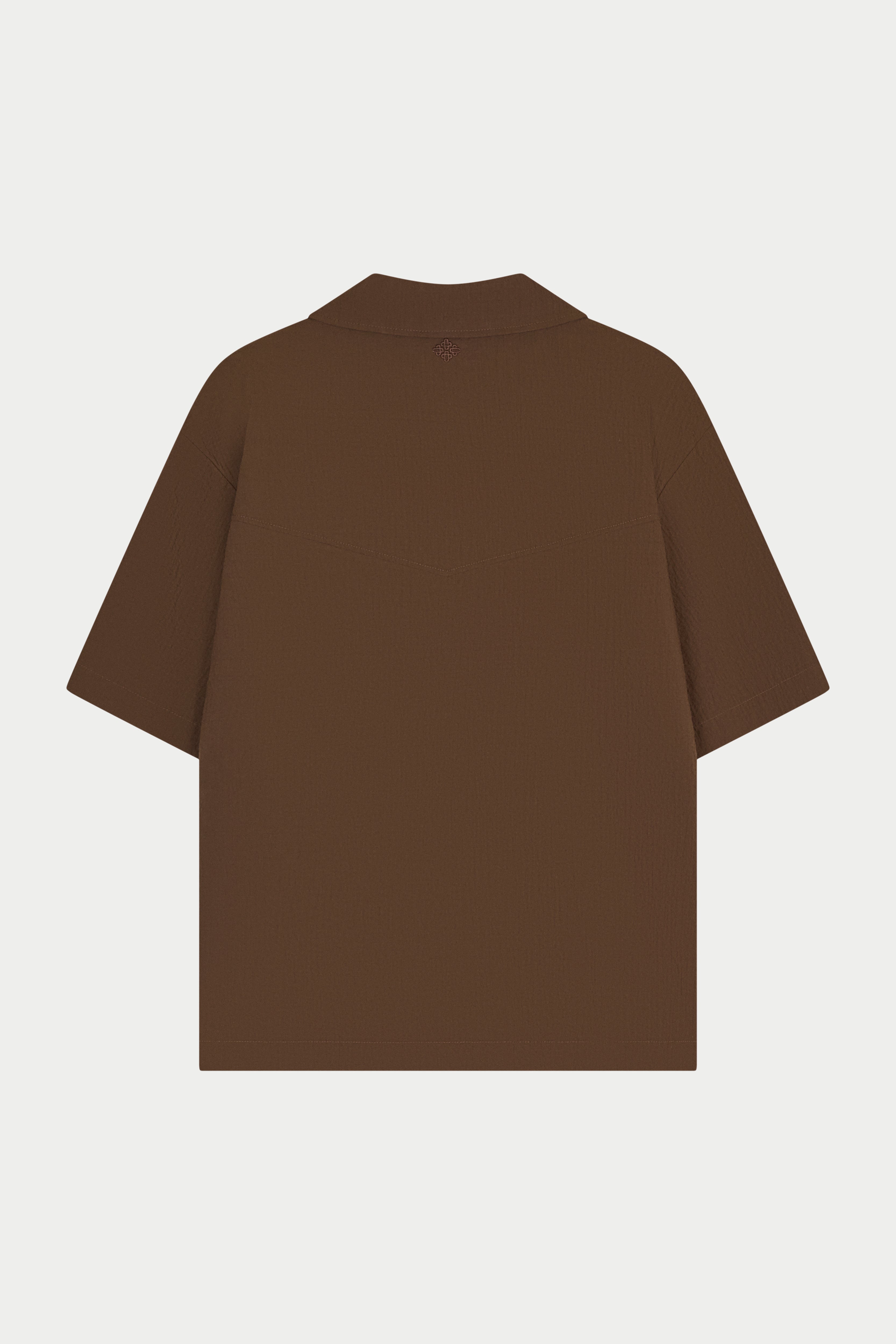 TEXTURED REVERE SHIRT - BROWN