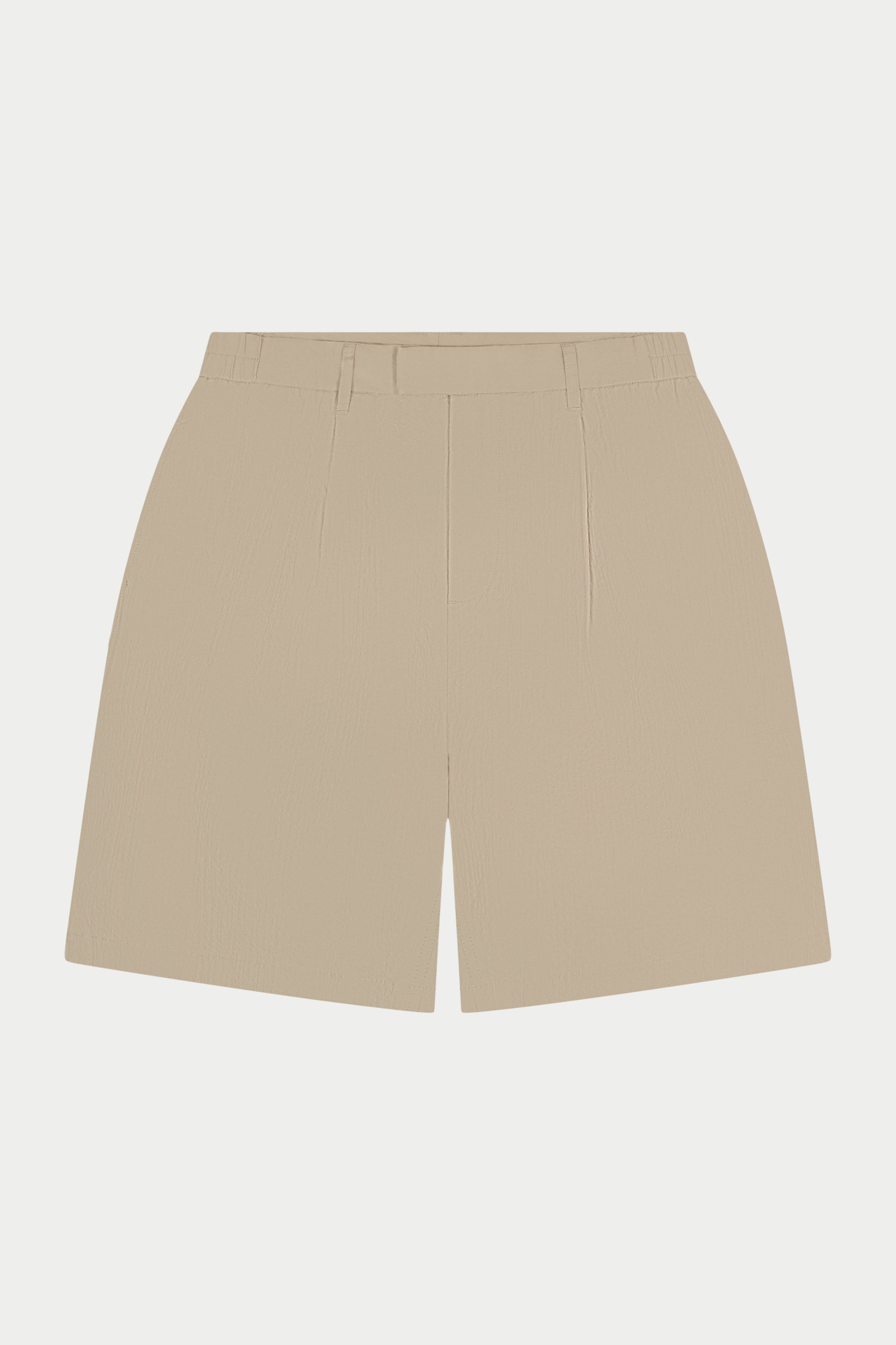 TEXTURED TAILORED SHORTS - STONE
