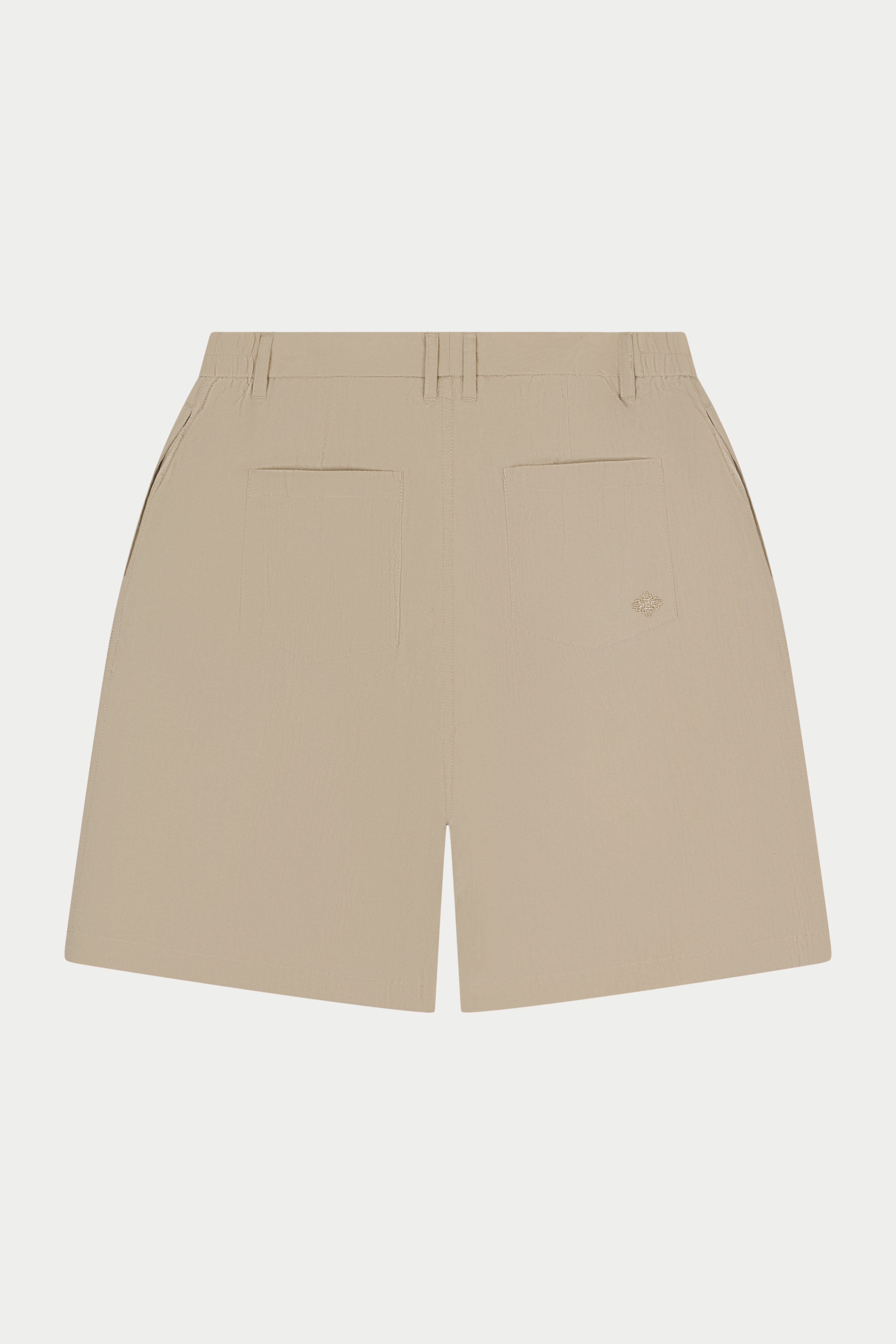 TEXTURED TAILORED SHORTS - STONE