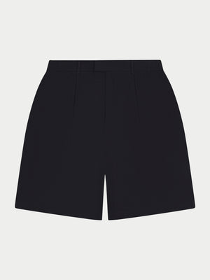 TEXTURED TAILORED SHORTS - BLACK