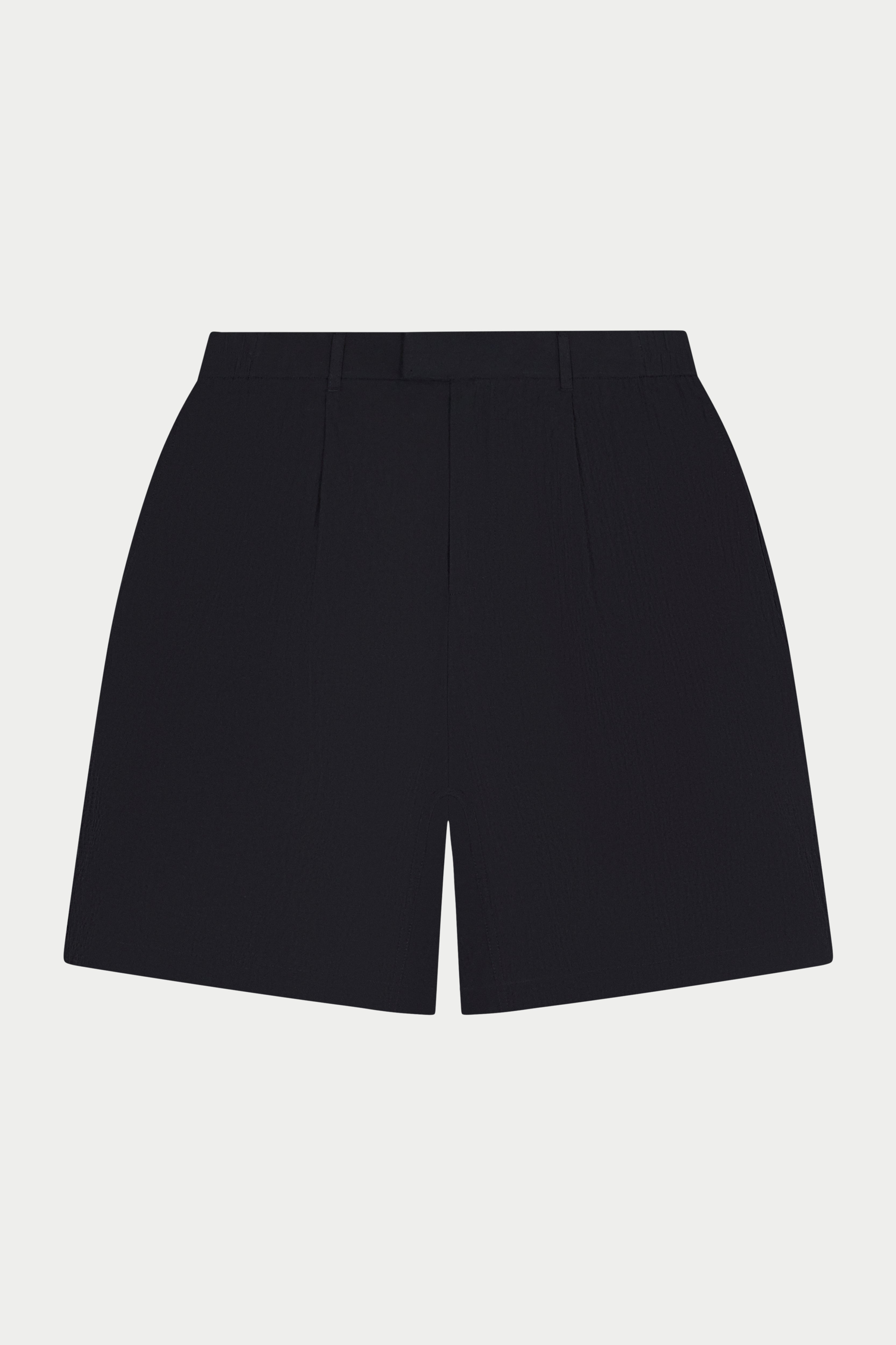 TEXTURED TAILORED SHORTS - BLACK