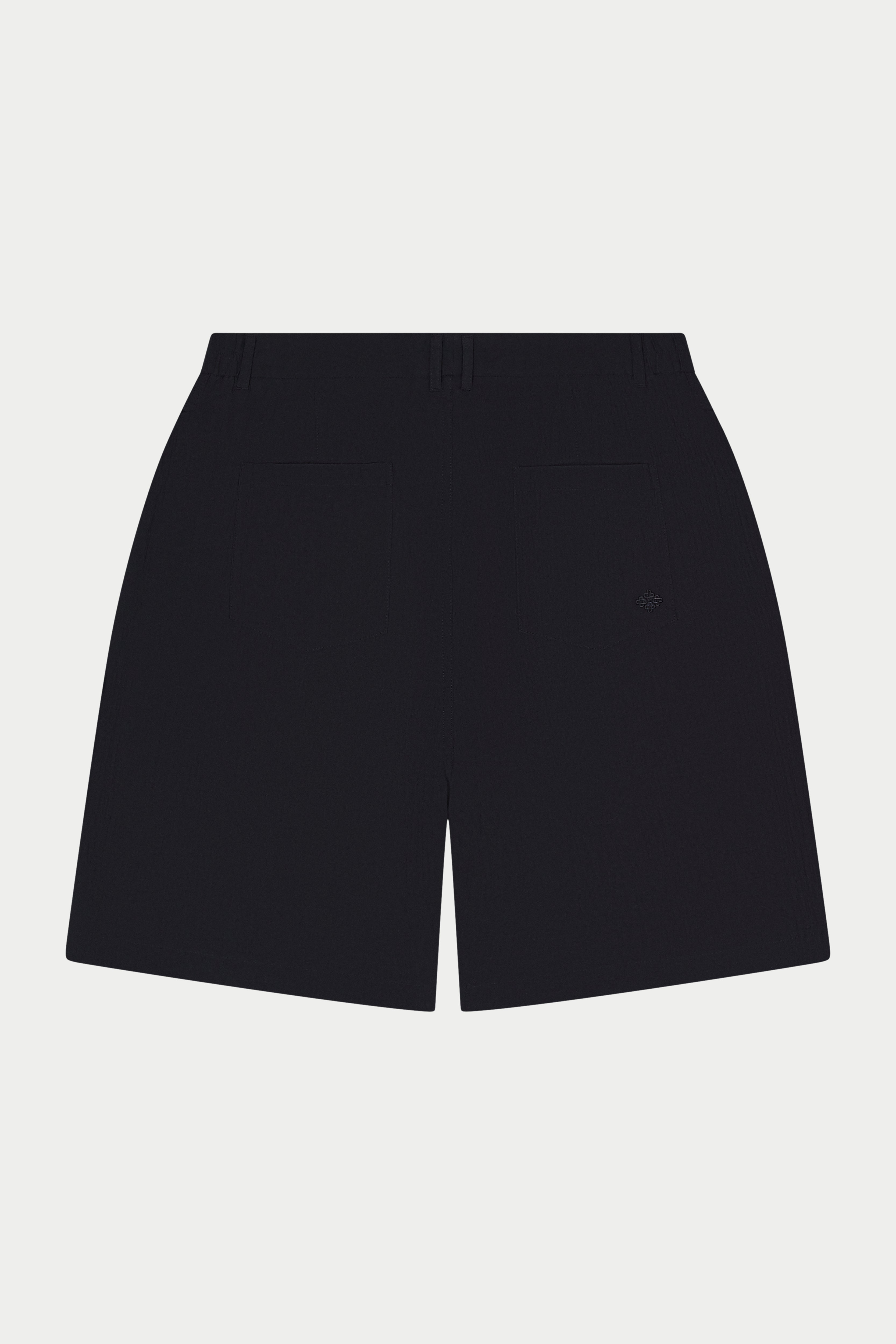 TEXTURED TAILORED SHORTS - BLACK