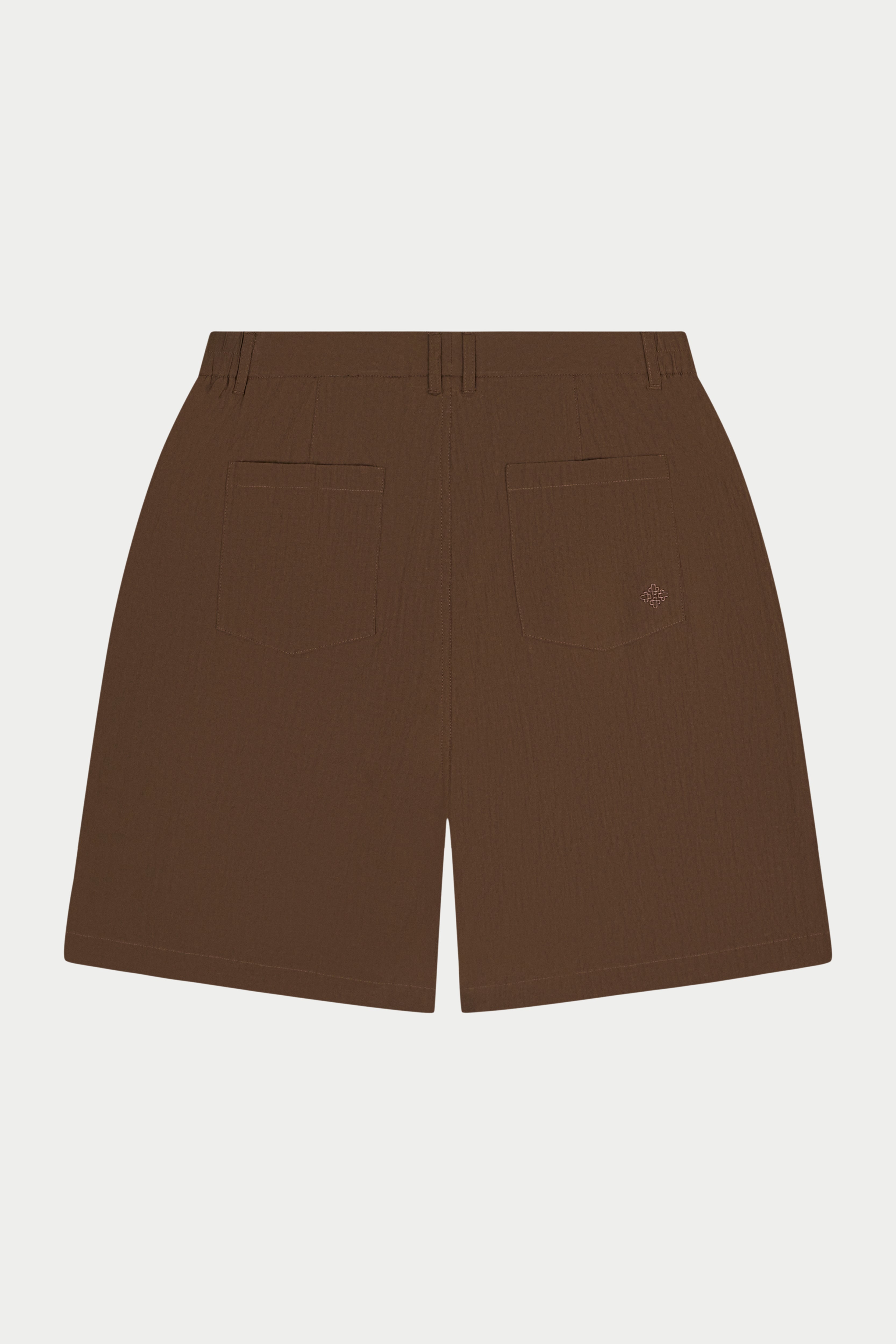 TEXTURED TAILORED SHORTS - BROWN