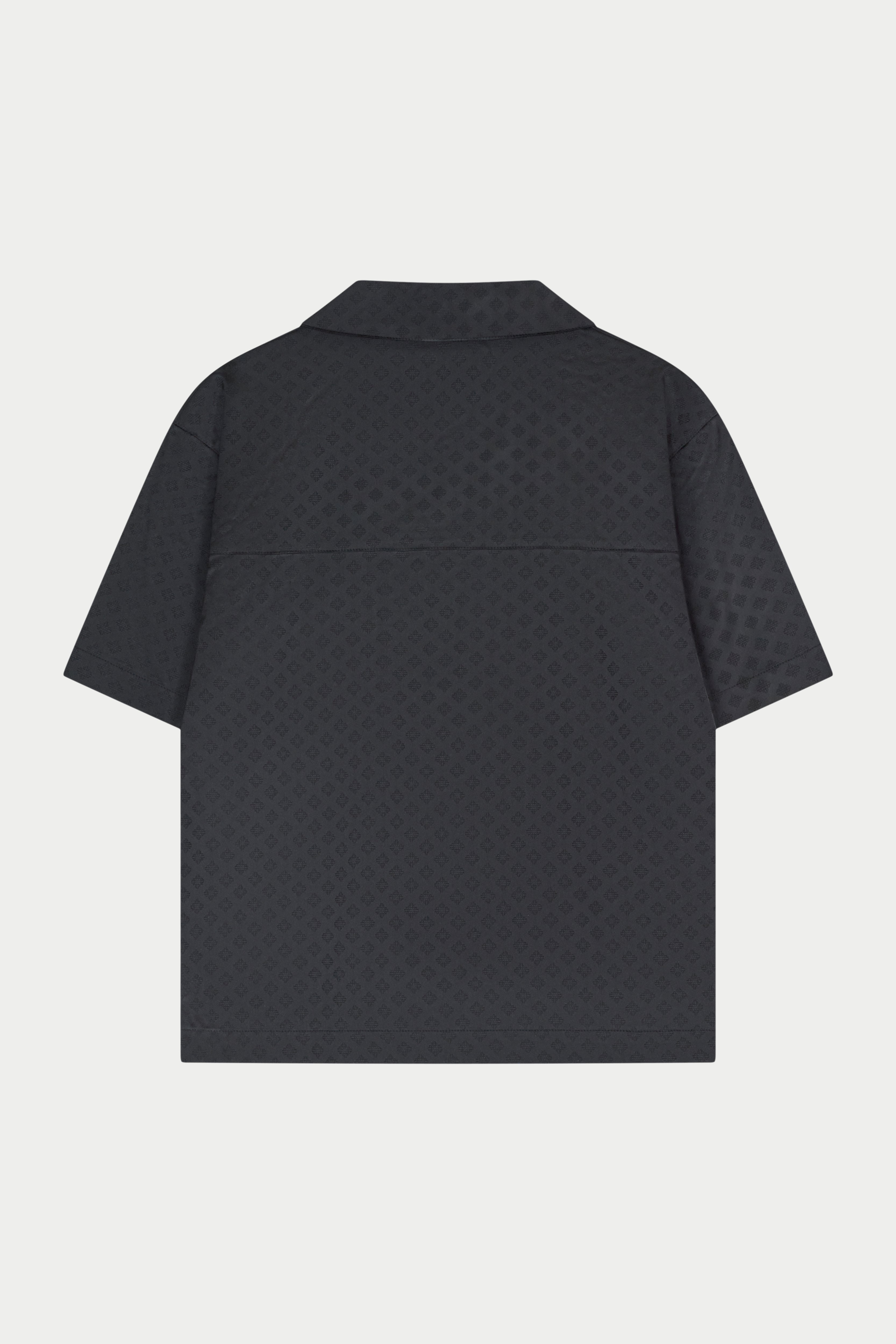 SATIN JACQUARD SHIRT - BLACK