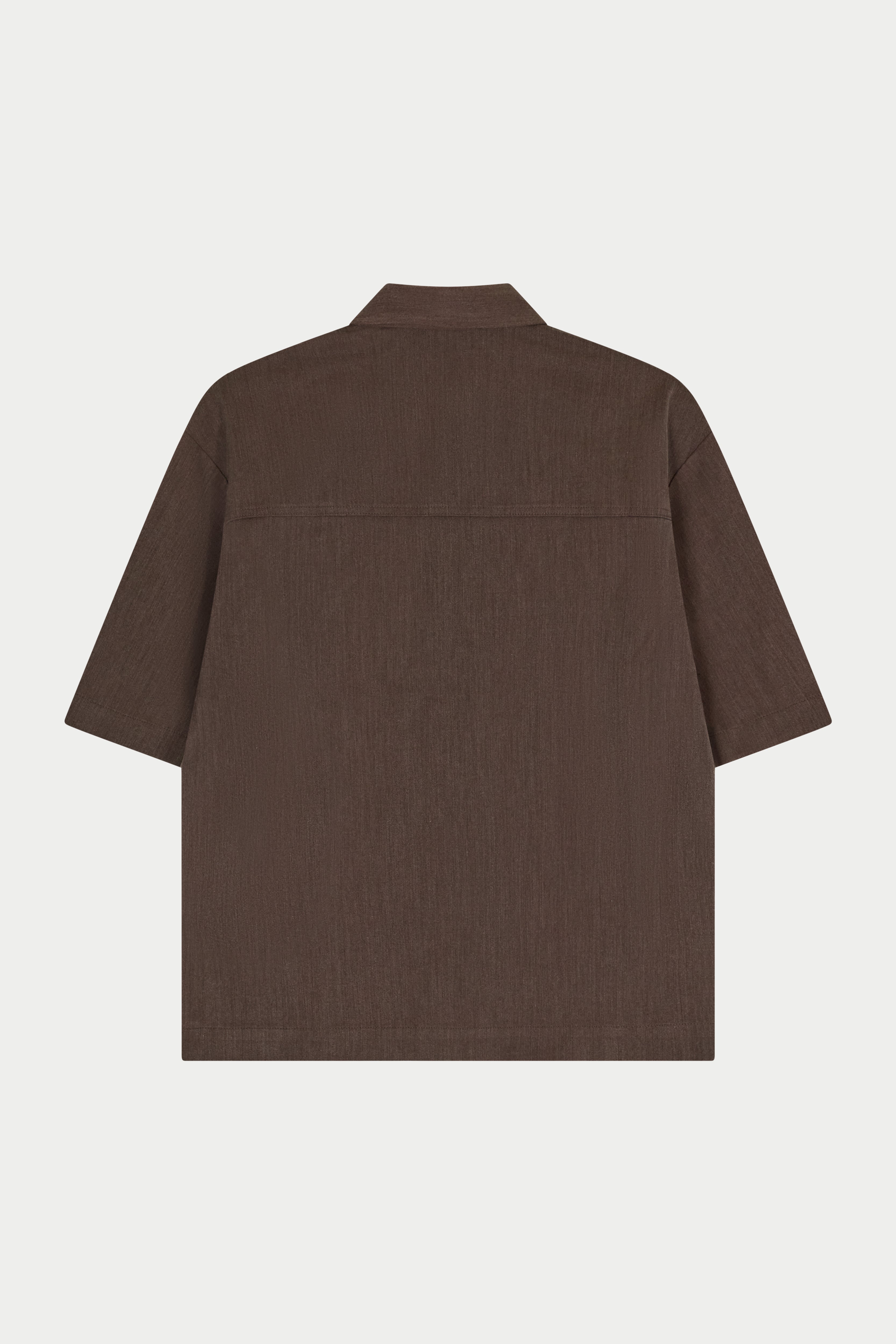 LASER CUT EMBLEM SHIRT - BROWN