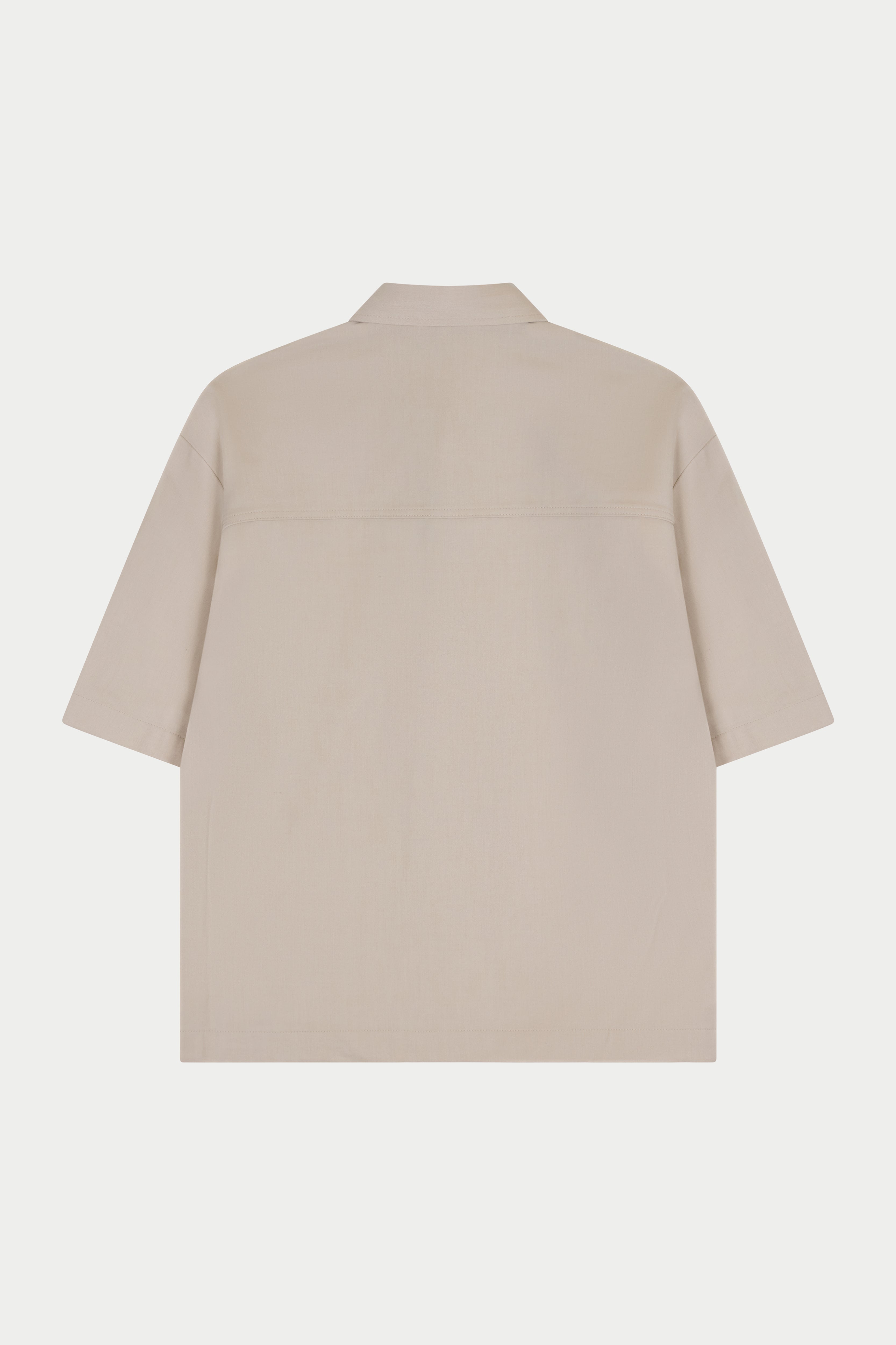 LASER CUT EMBLEM SHIRT - STONE