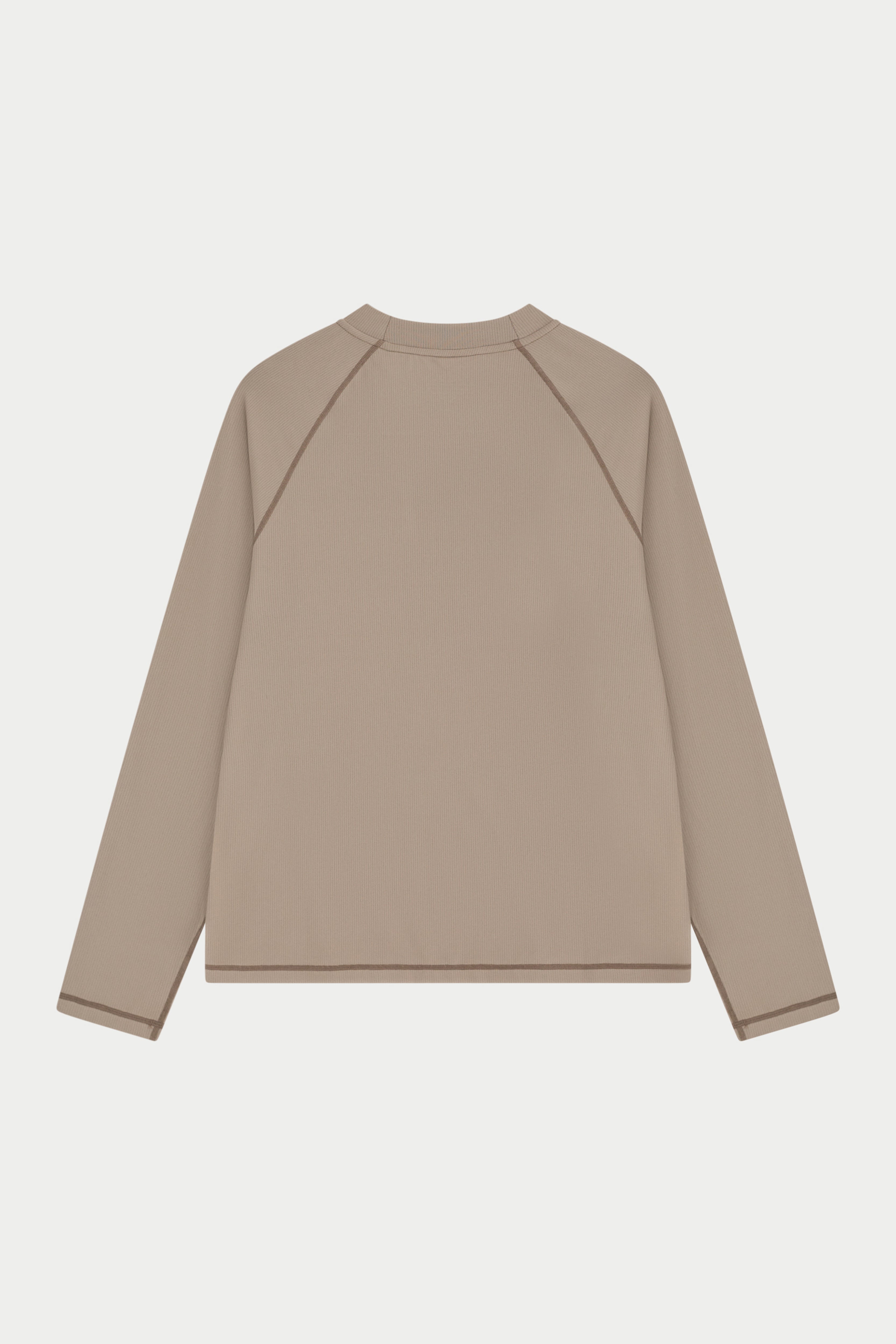 Beige long-sleeve t-shirt on a white background