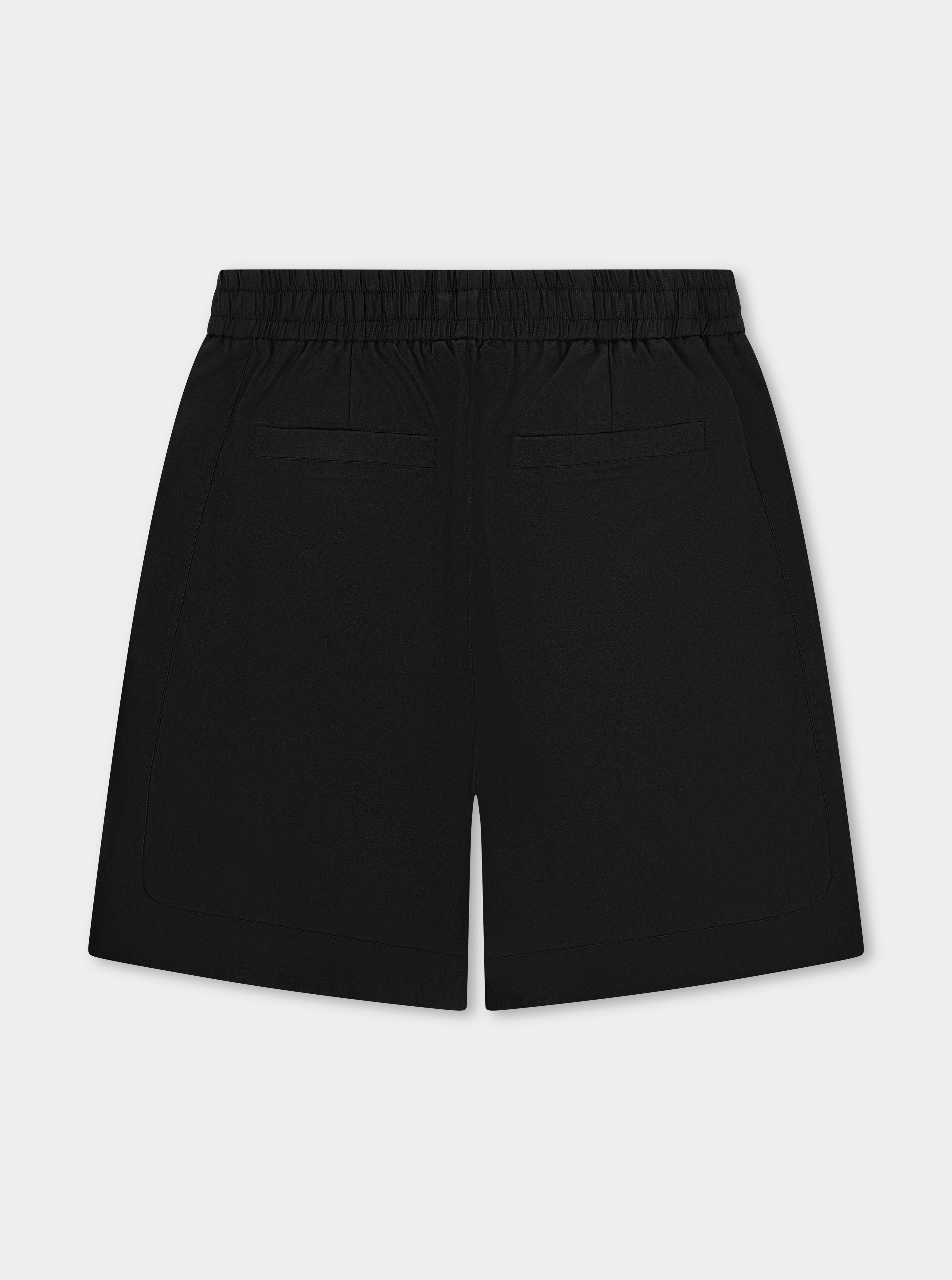 CUPRO PANELLED SHORTS - BLACK