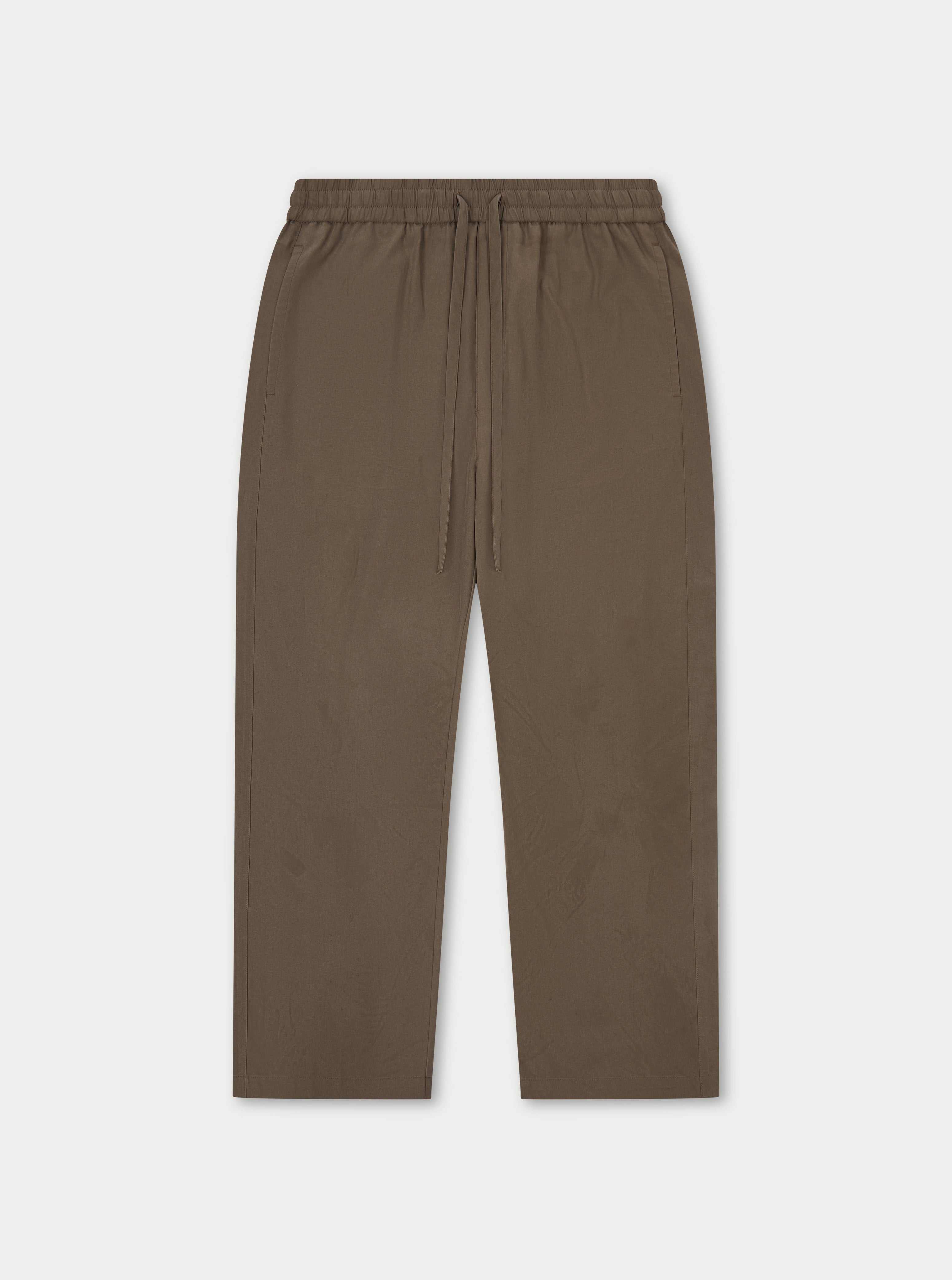 CUPRO PANELLED TROUSER - BROWN