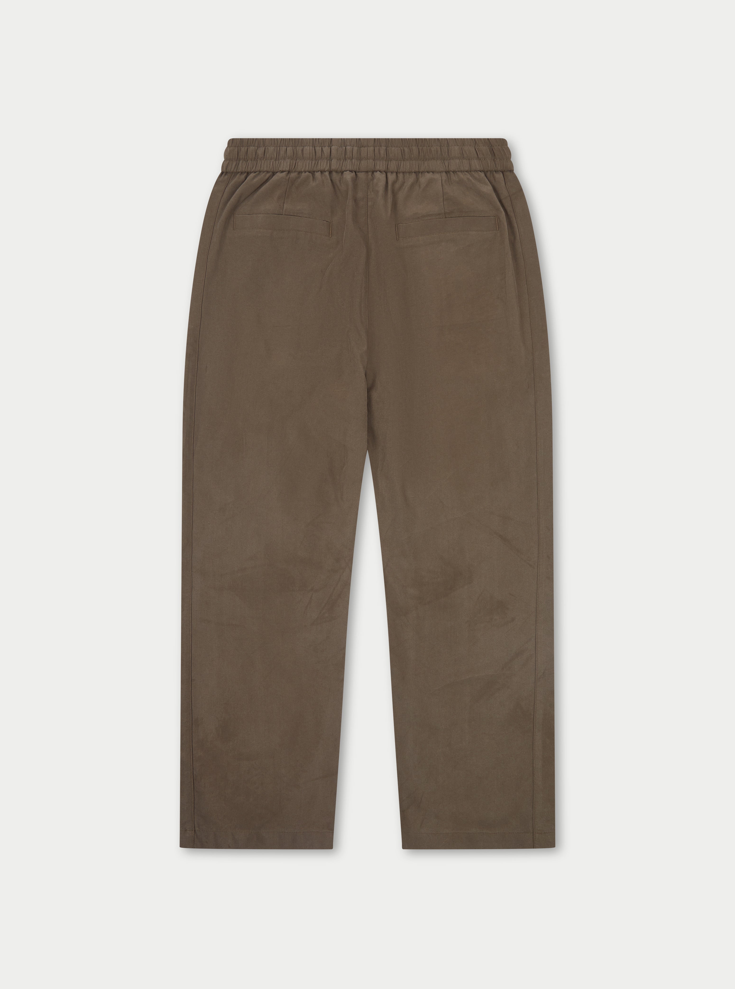 CUPRO PANELLED TROUSER - BROWN