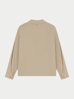 TEXTURED LONG SLEEVE SHIRT - STONE