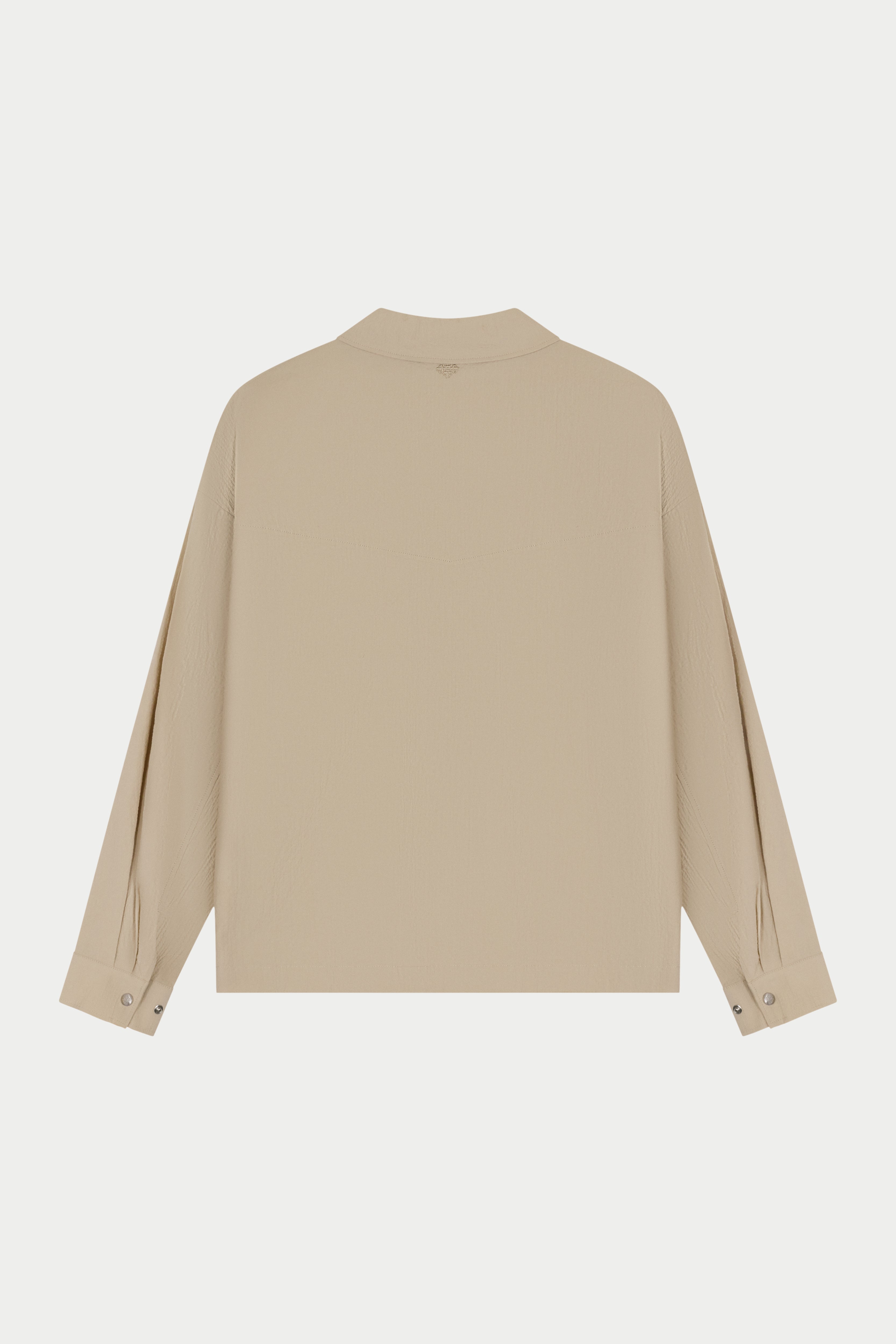 TEXTURED LONG SLEEVE SHIRT - STONE
