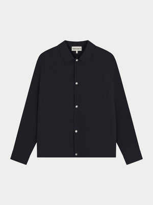 TEXTURED LONG SLEEVE SHIRT - BLACK