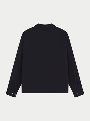 TEXTURED LONG SLEEVE SHIRT - BLACK