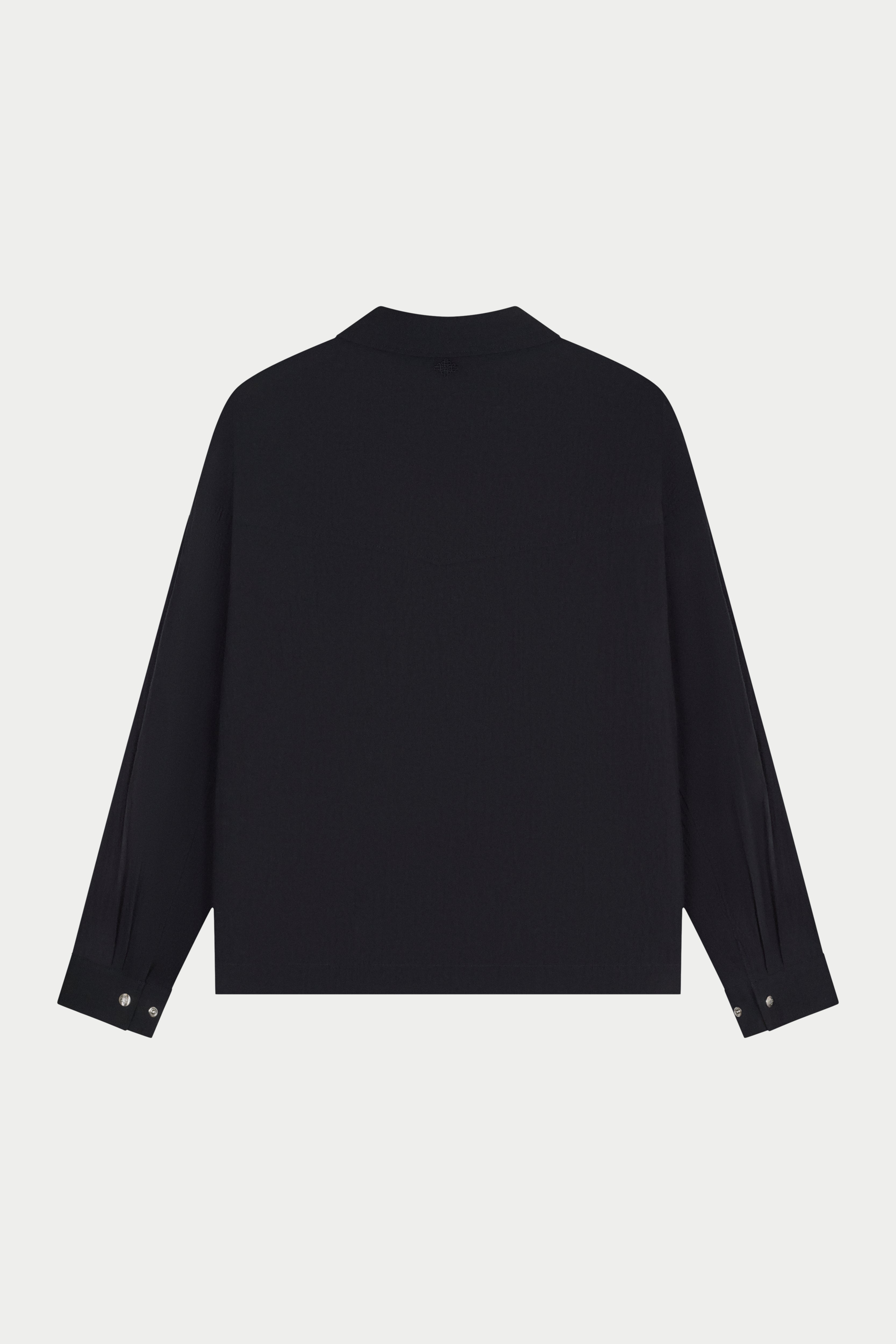 TEXTURED LONG SLEEVE SHIRT - BLACK