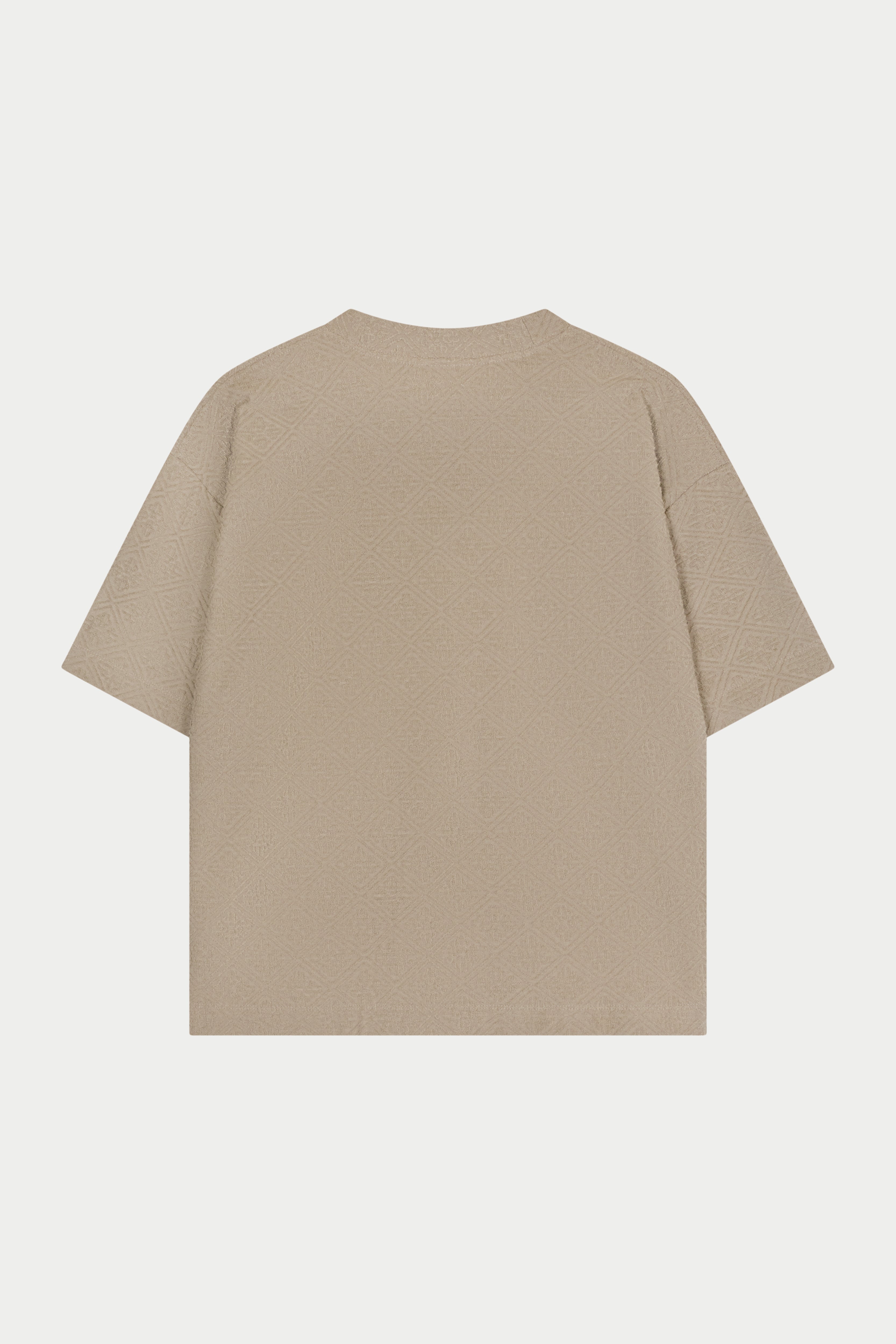 TOWELLING JACQUARD EMBLEM T-SHIRT - MUSHROOM