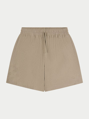 TOWELLING JACQUARD EMBLEM SHORTS - MUSHROOM