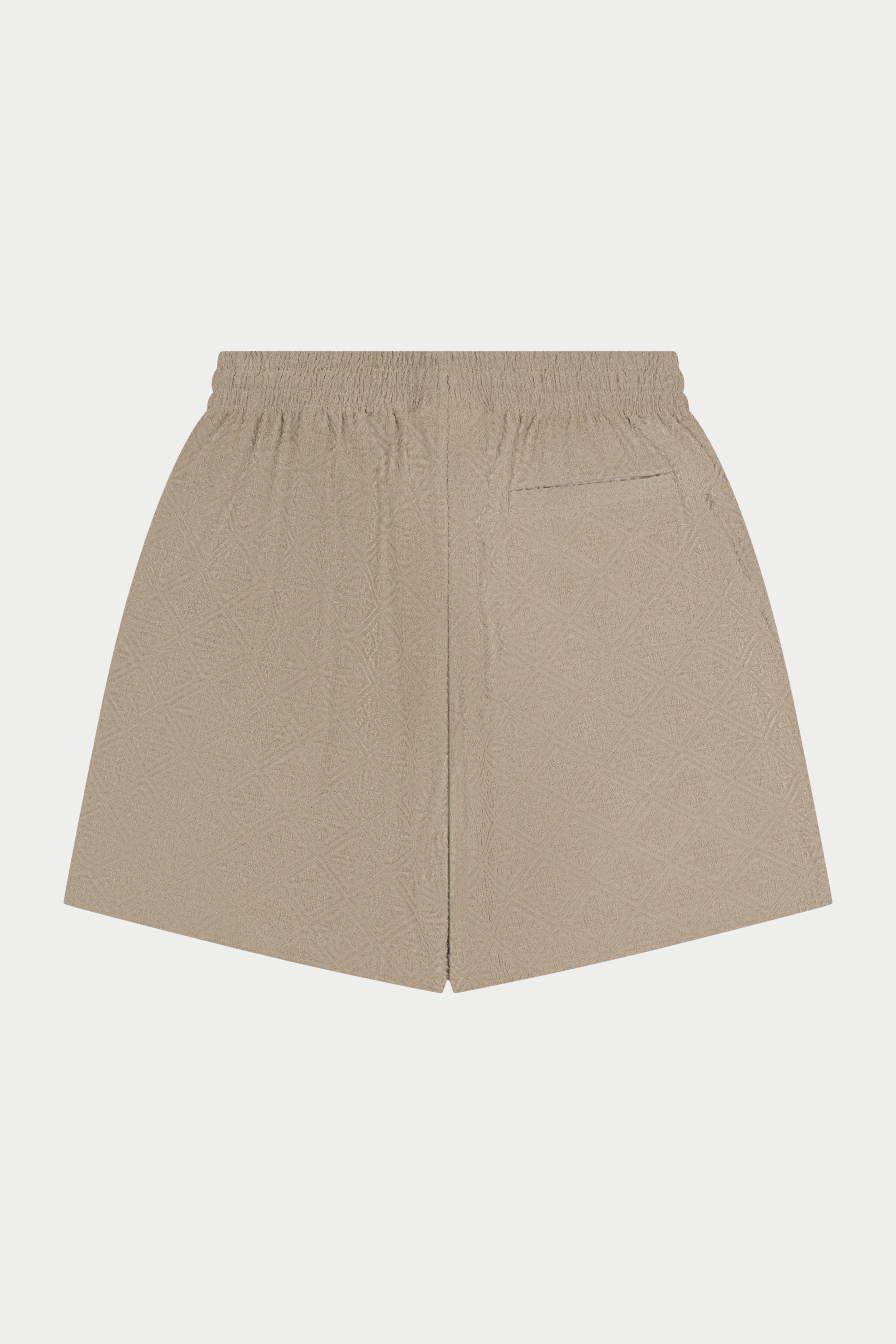 TOWELLING JACQUARD EMBLEM SHORTS - MUSHROOM