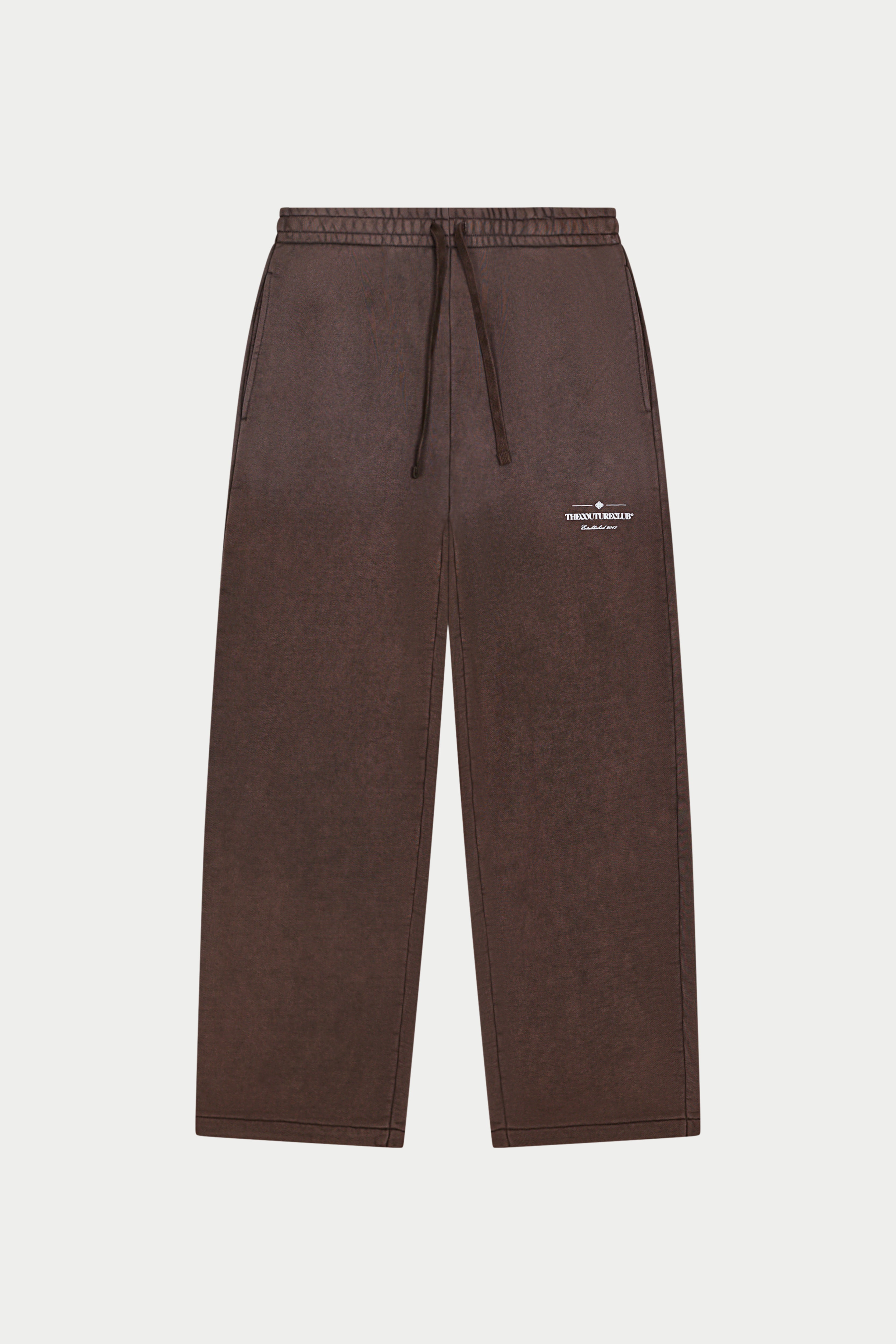 SPRAY WASH COPYRIGHT MULTI GRAPHIC JOGGERS - BROWN