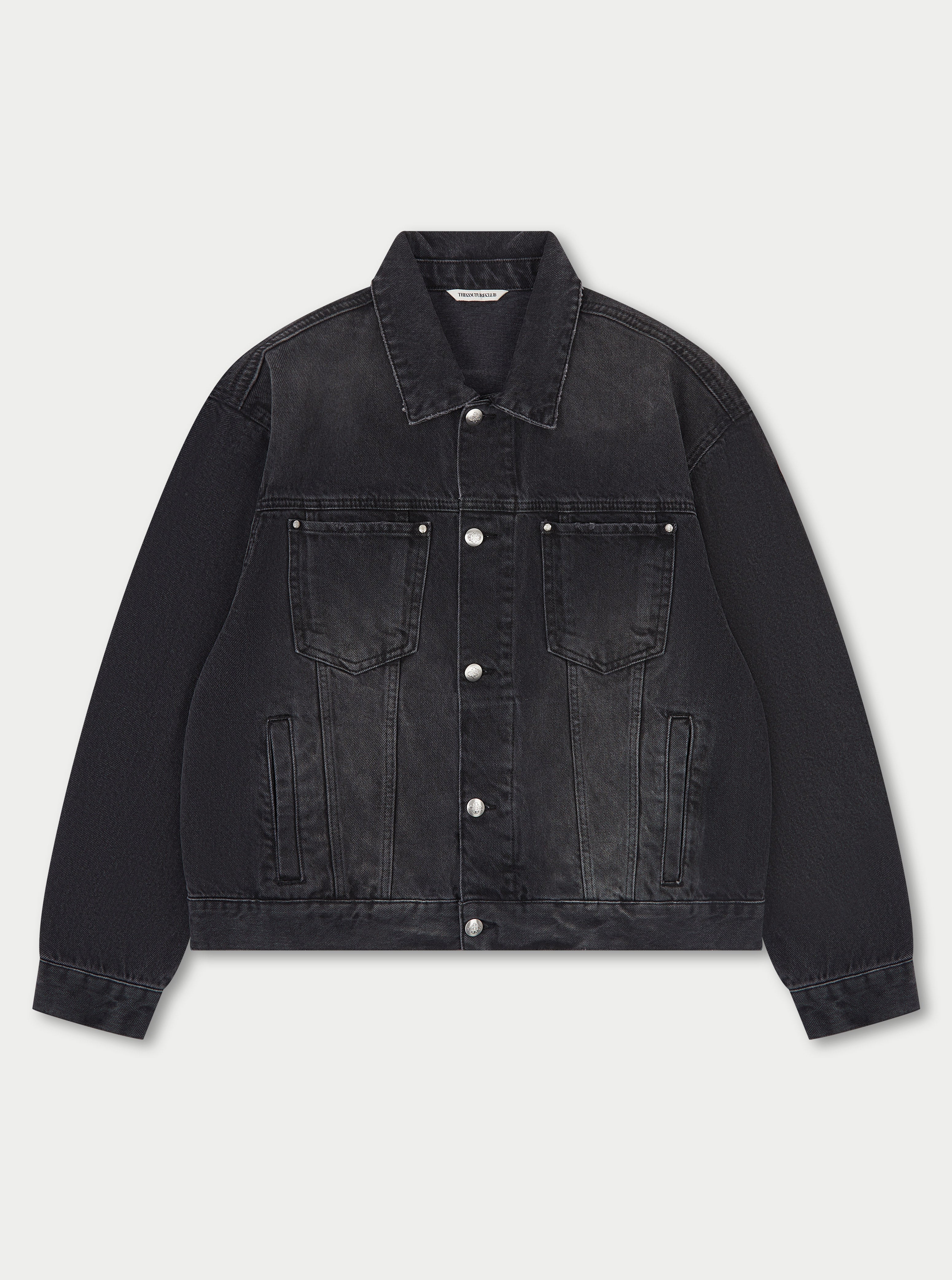WASHED DENIM TRUCKER JACKET - BLACK WASH