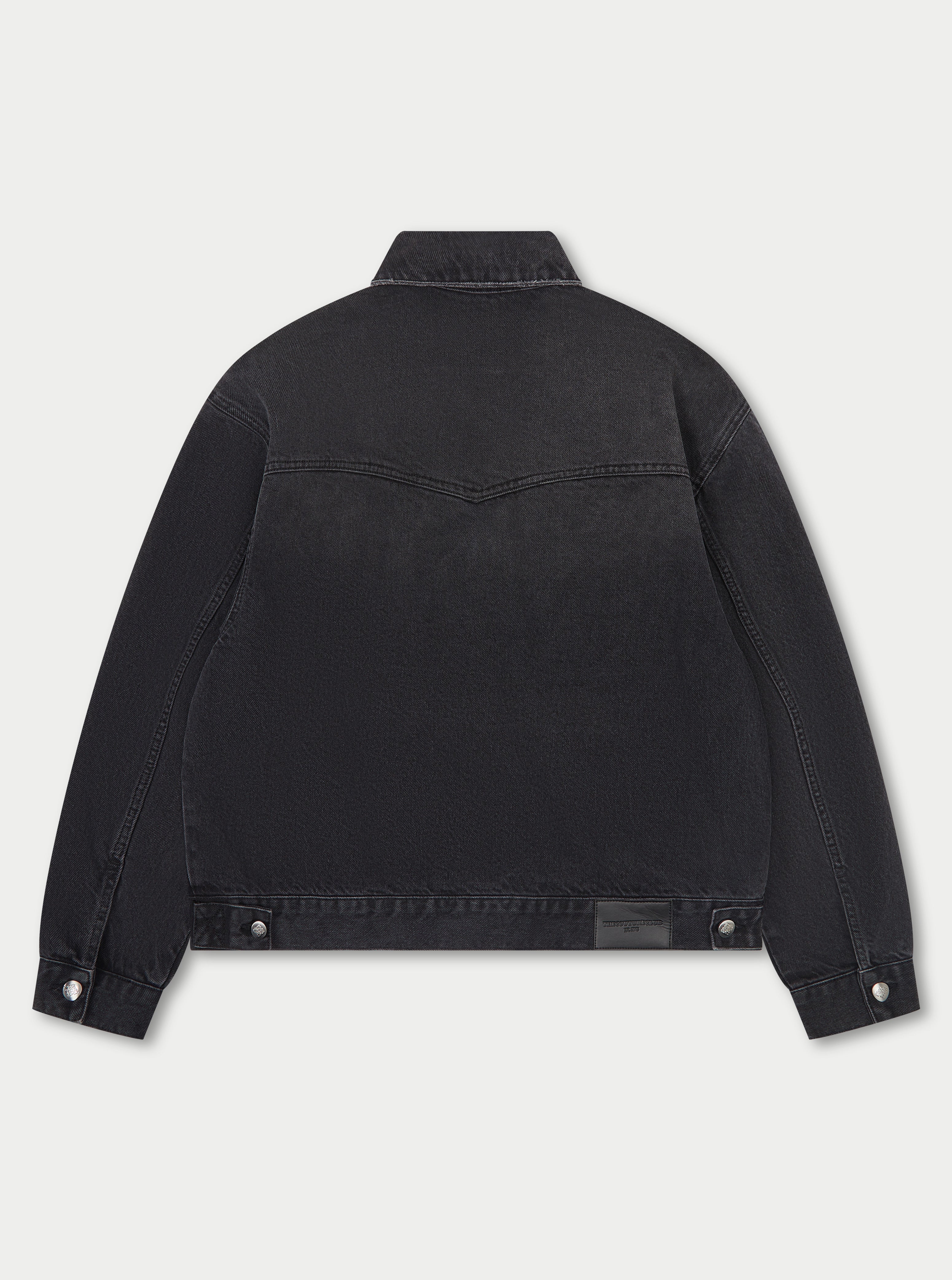 WASHED DENIM TRUCKER JACKET - BLACK WASH