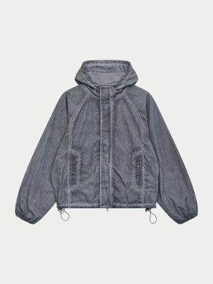 WASHED ZIP THROUGH WINDBREAKER - GREY