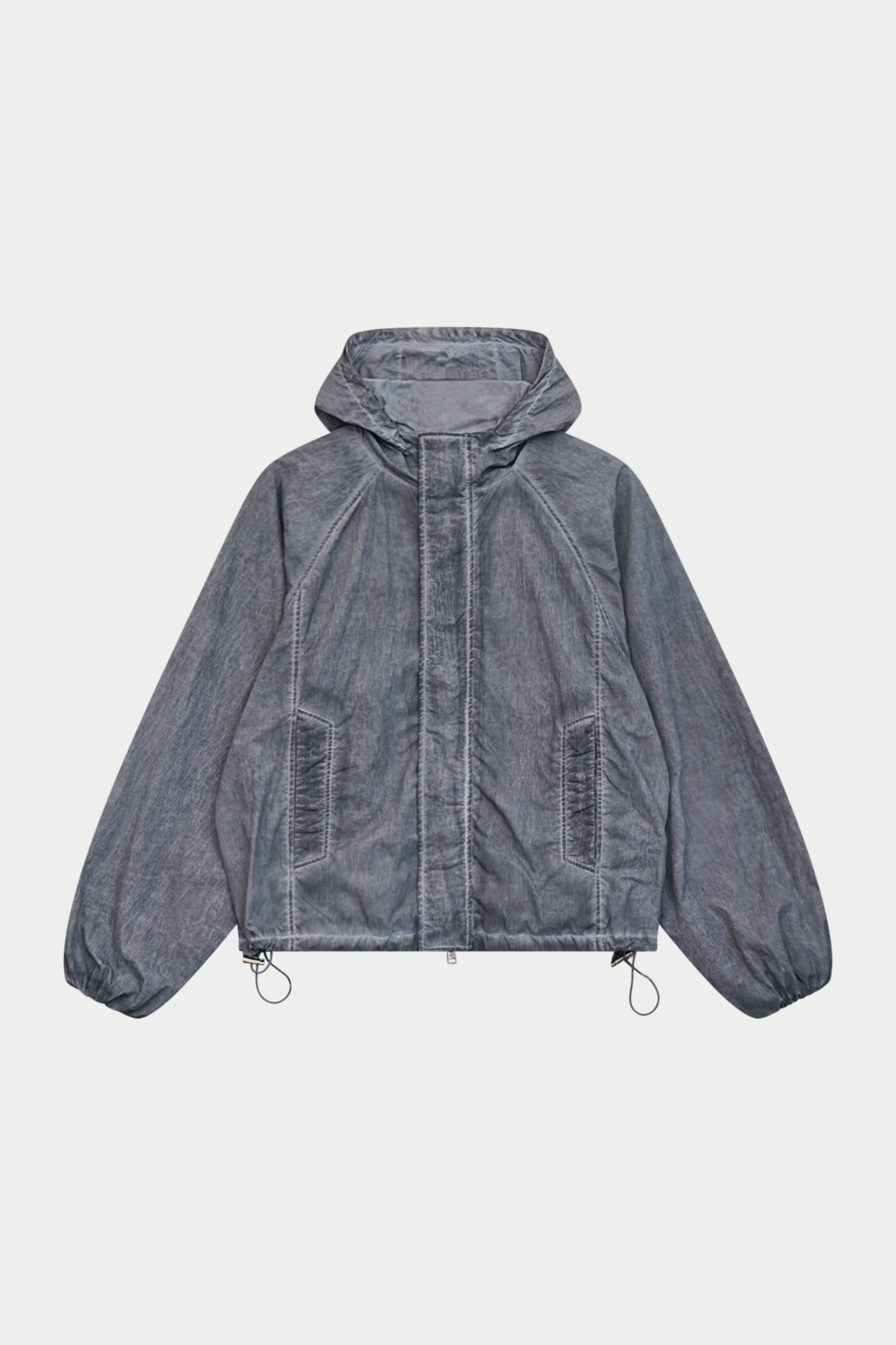 WASHED ZIP THROUGH WINDBREAKER - GREY