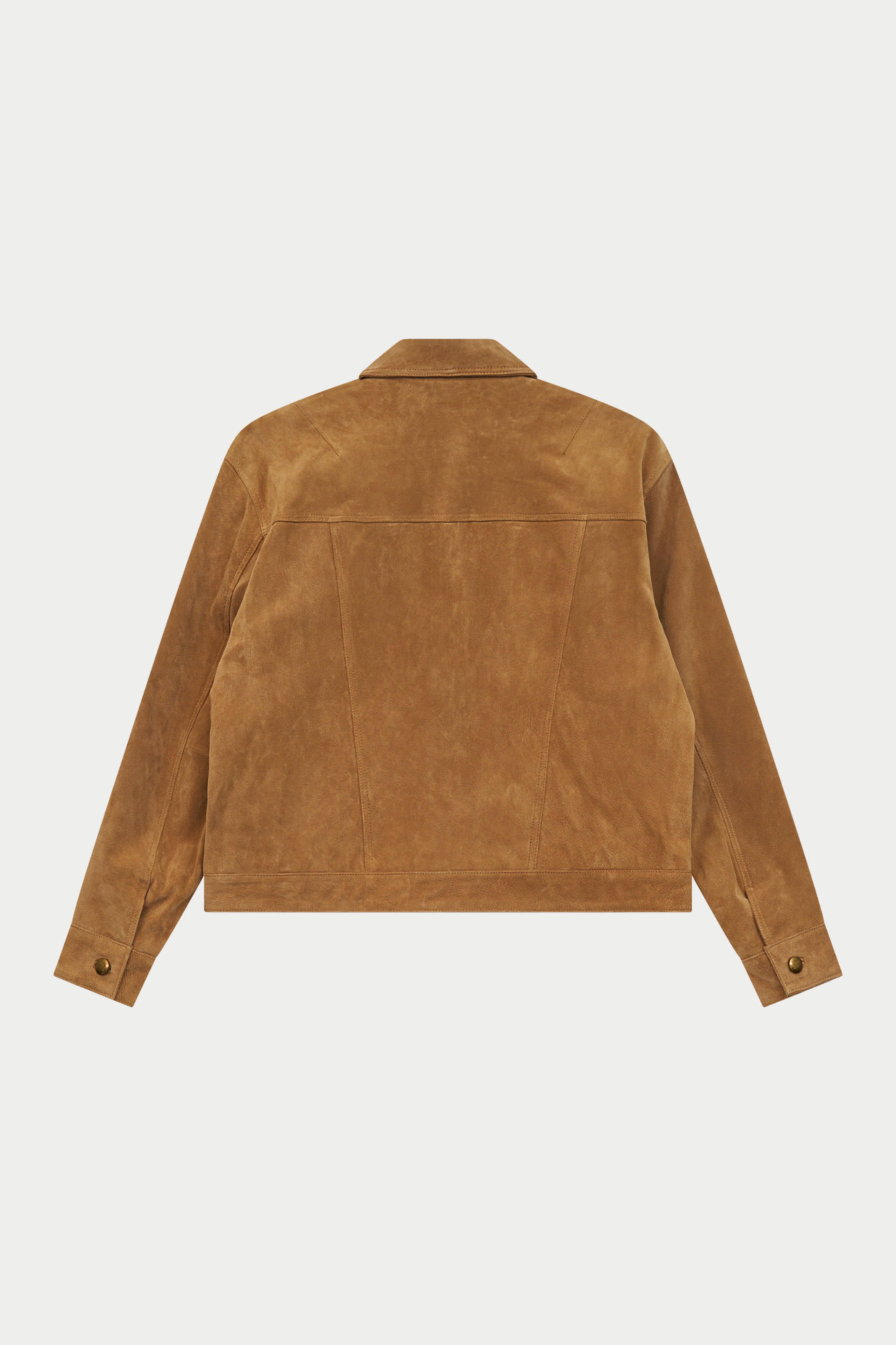 REAL SUEDE TRUCKER JACKET - TAN