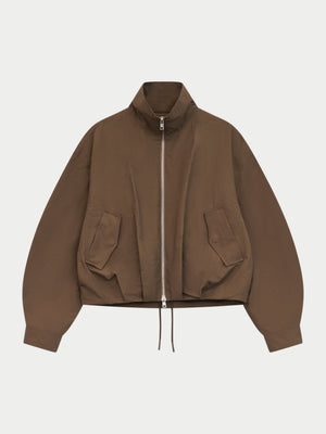 TECHNICAL FUNNEL NECK JACKET - BROWN