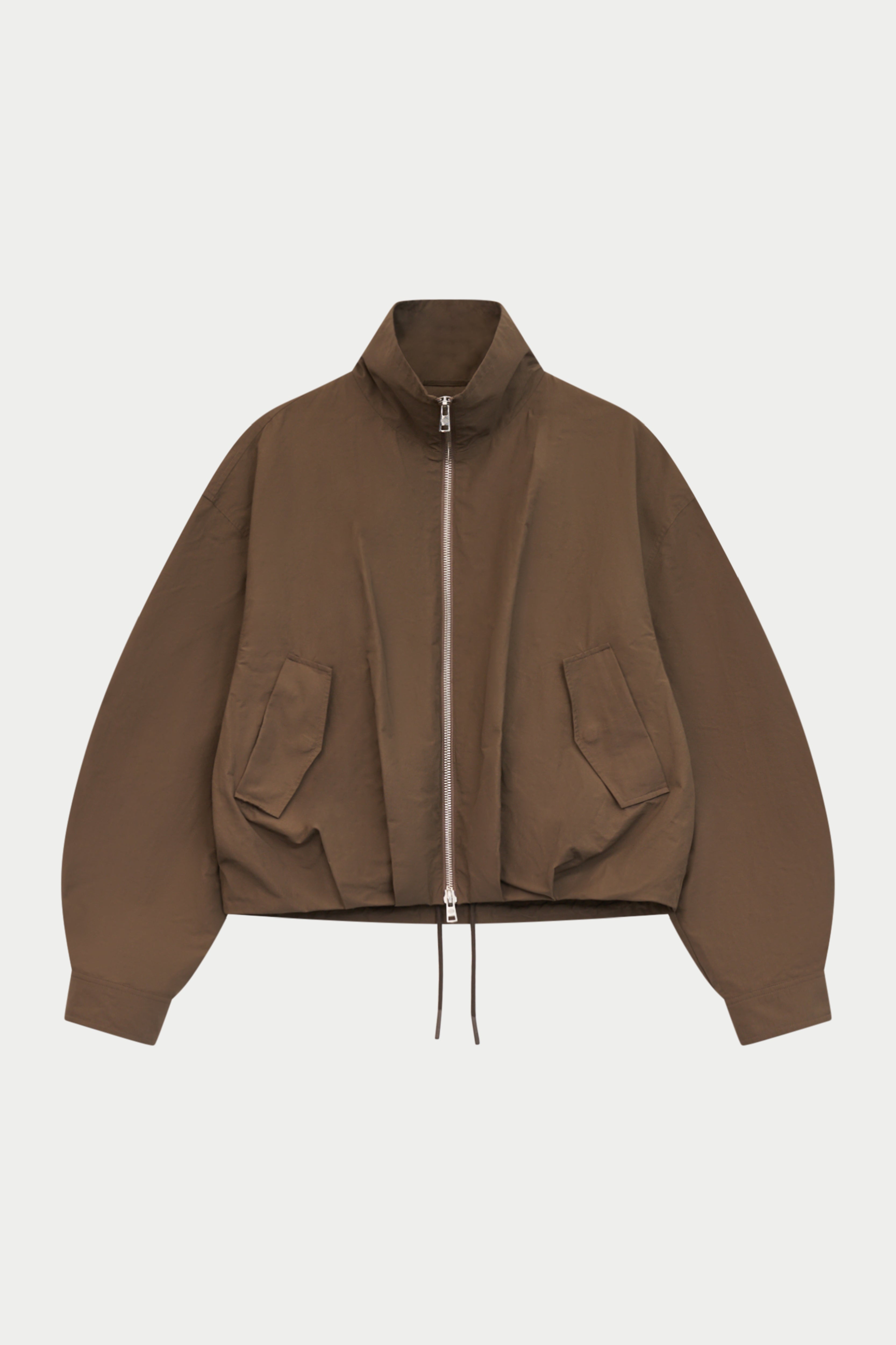 TECHNICAL FUNNEL NECK JACKET - BROWN