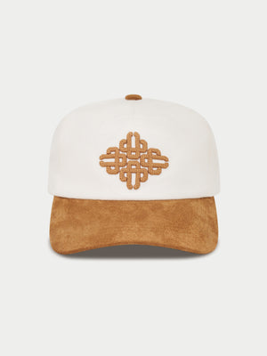 EMBLEM SUEDE PEAK CAP - TAN
