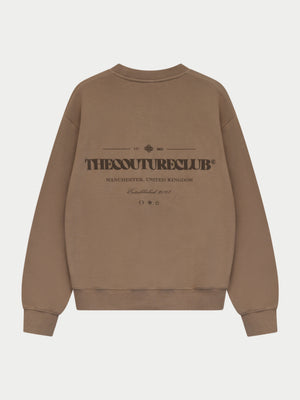 TONAL COPYRIGHT MULTI GRAPHIC CREW - BROWN
