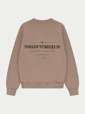 TONAL COPYRIGHT MULTI GRAPHIC CREW - BROWN