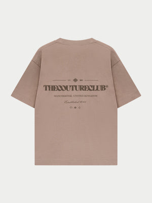 TONAL COPYRIGHT MULTI GRAPHIC T-SHIRT - BROWN