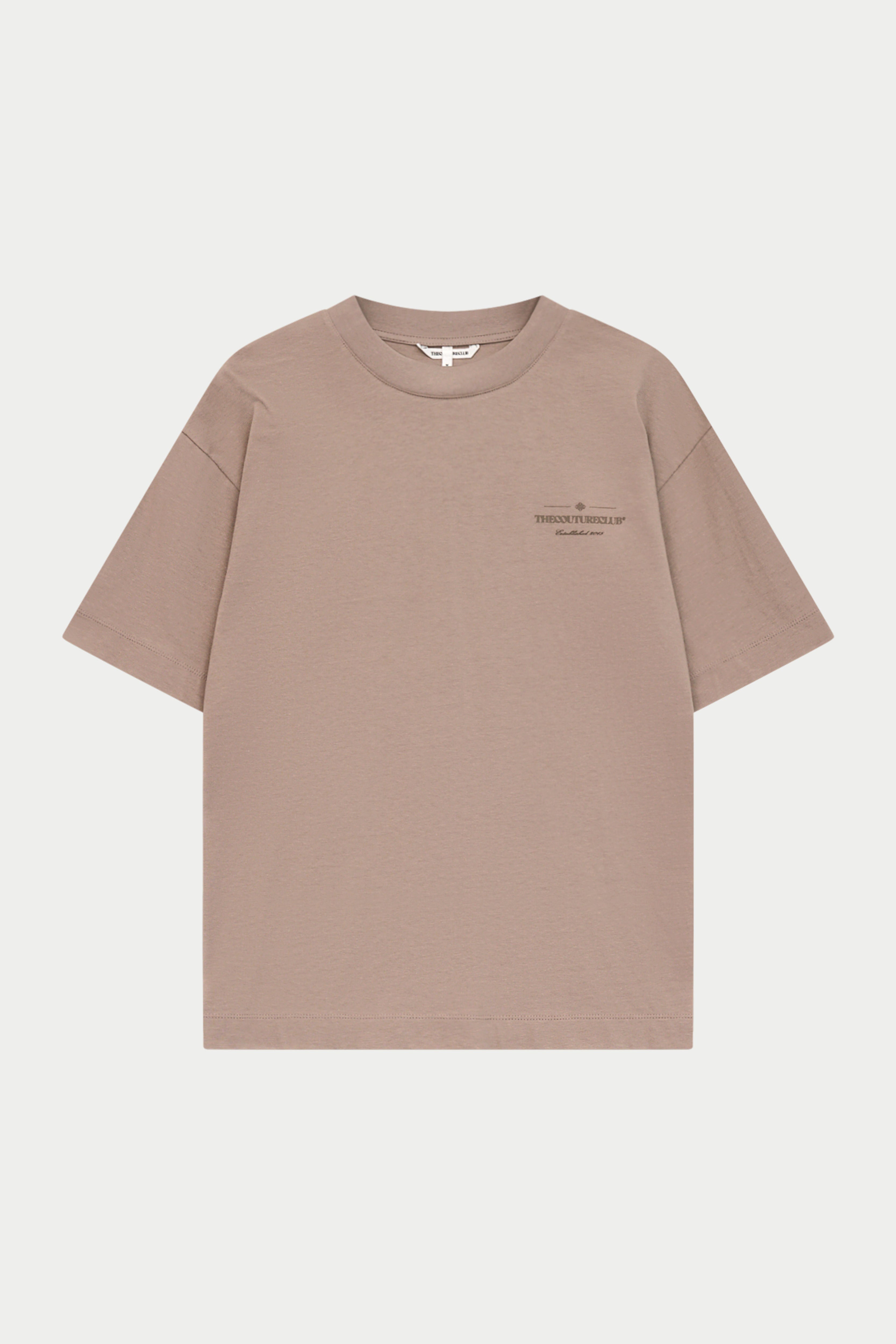 TONAL COPYRIGHT MULTI GRAPHIC T-SHIRT - BROWN