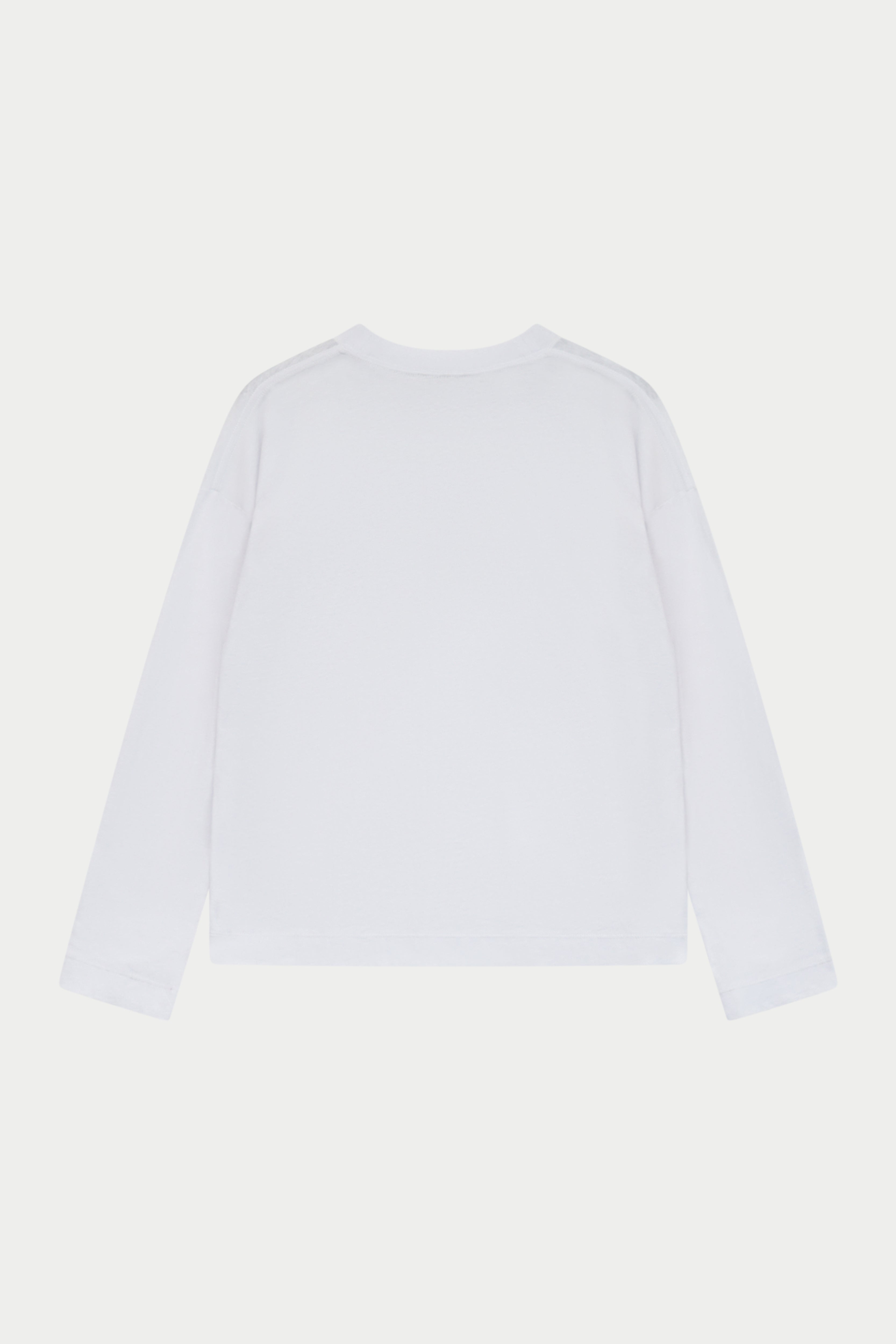 LIGHTWEIGHT LONG SLEEVE EMBLEM POCKET T-SHIRT - WHITE