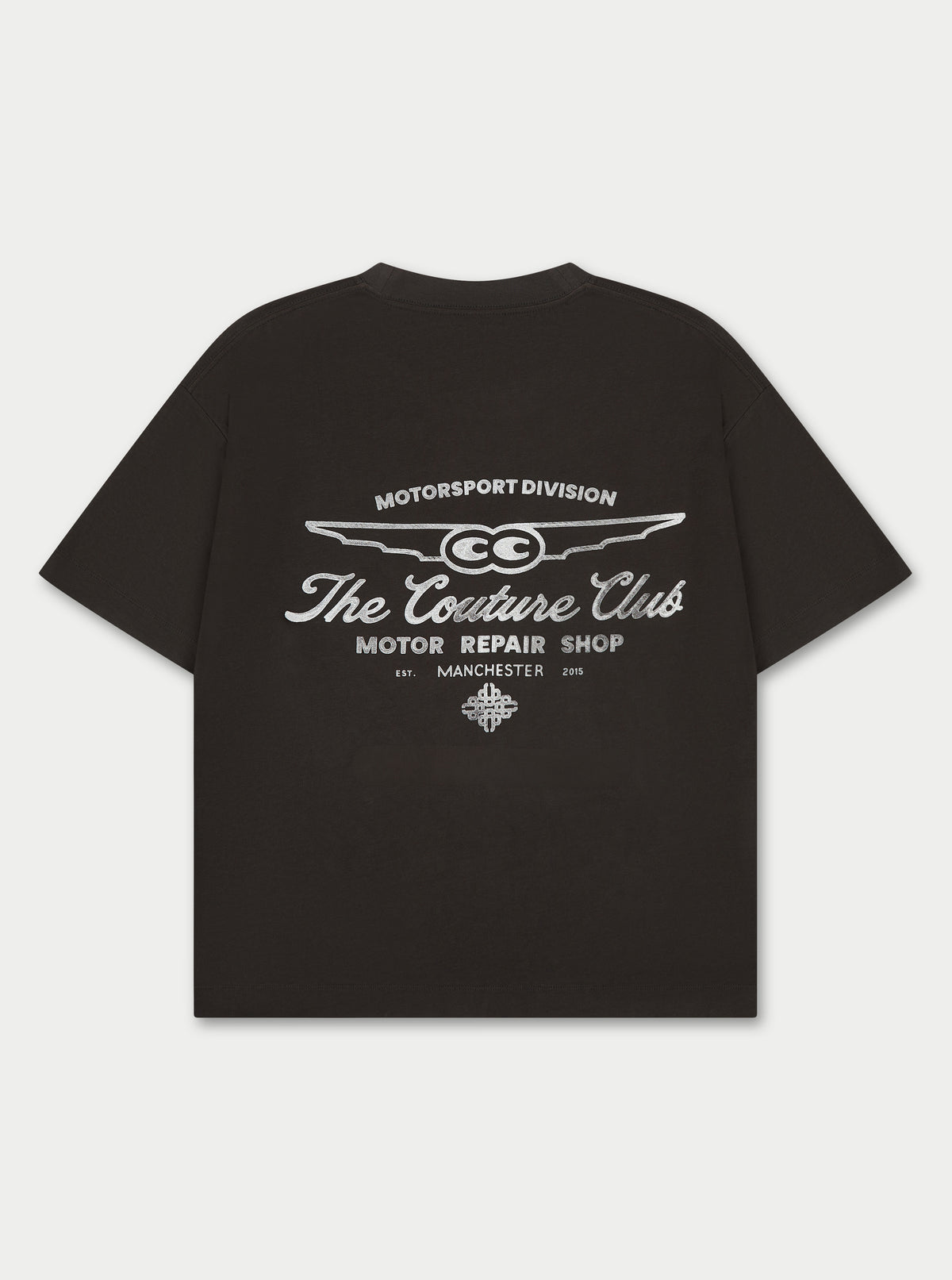 MOTOR REPAIR SHOP GRAPHIC T-SHIRT - CHARCOAL WHITE